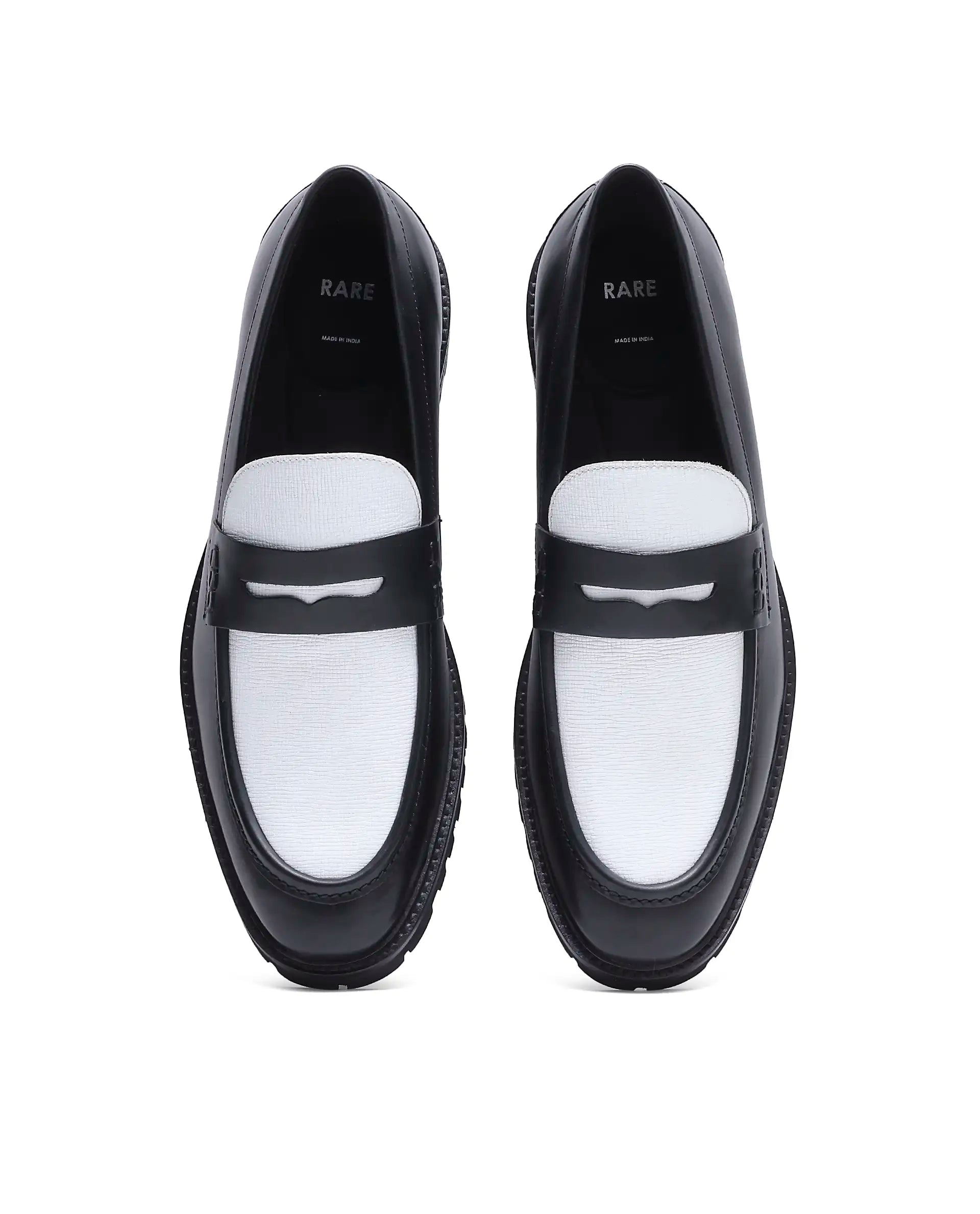 Rare Rabbit Men's Garfield Black Leather Mocassin