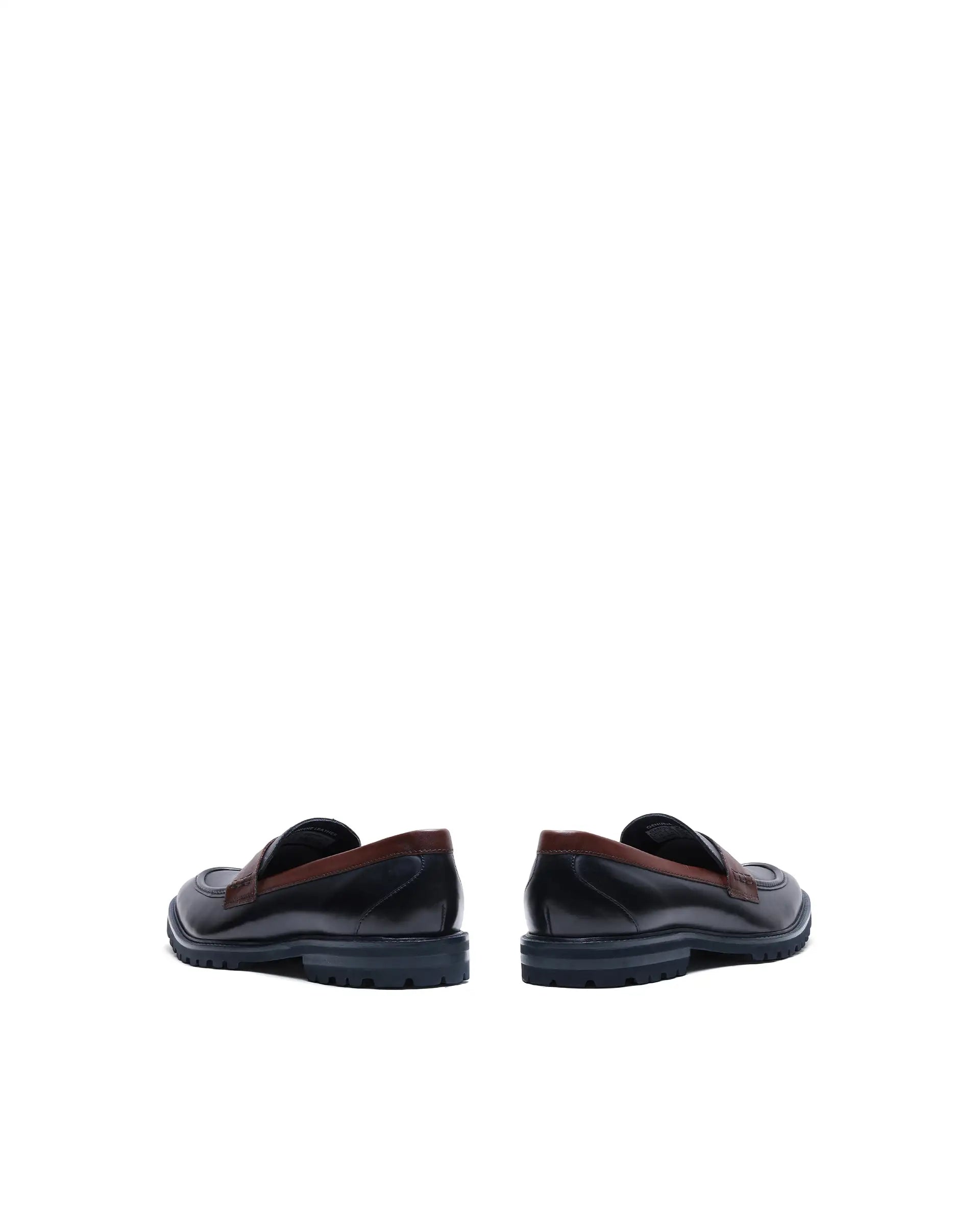 Rare Rabbit Men's Garfield Navy Leather Mocassin