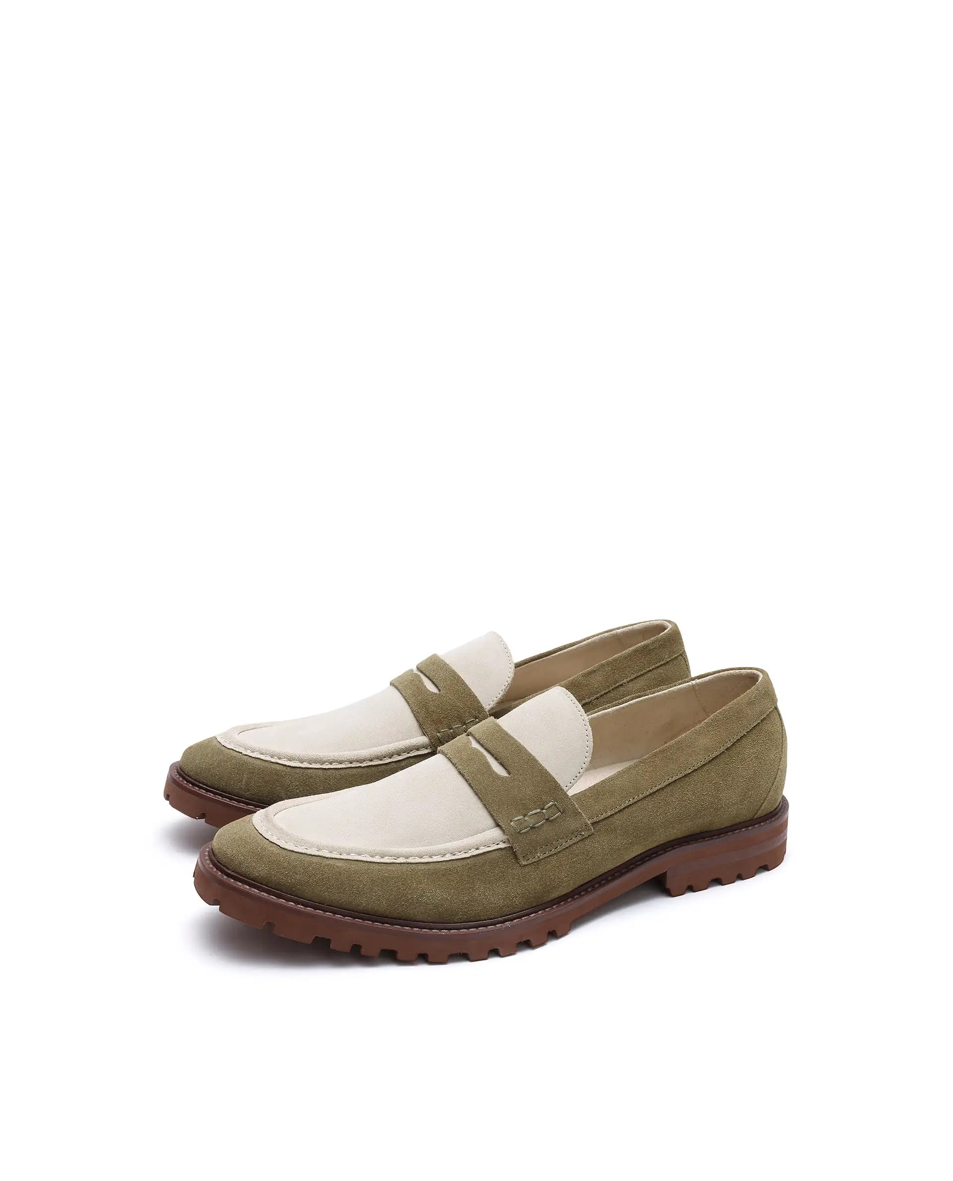 Rare Rabbit Men's Garfield Olive Leather Mocassin