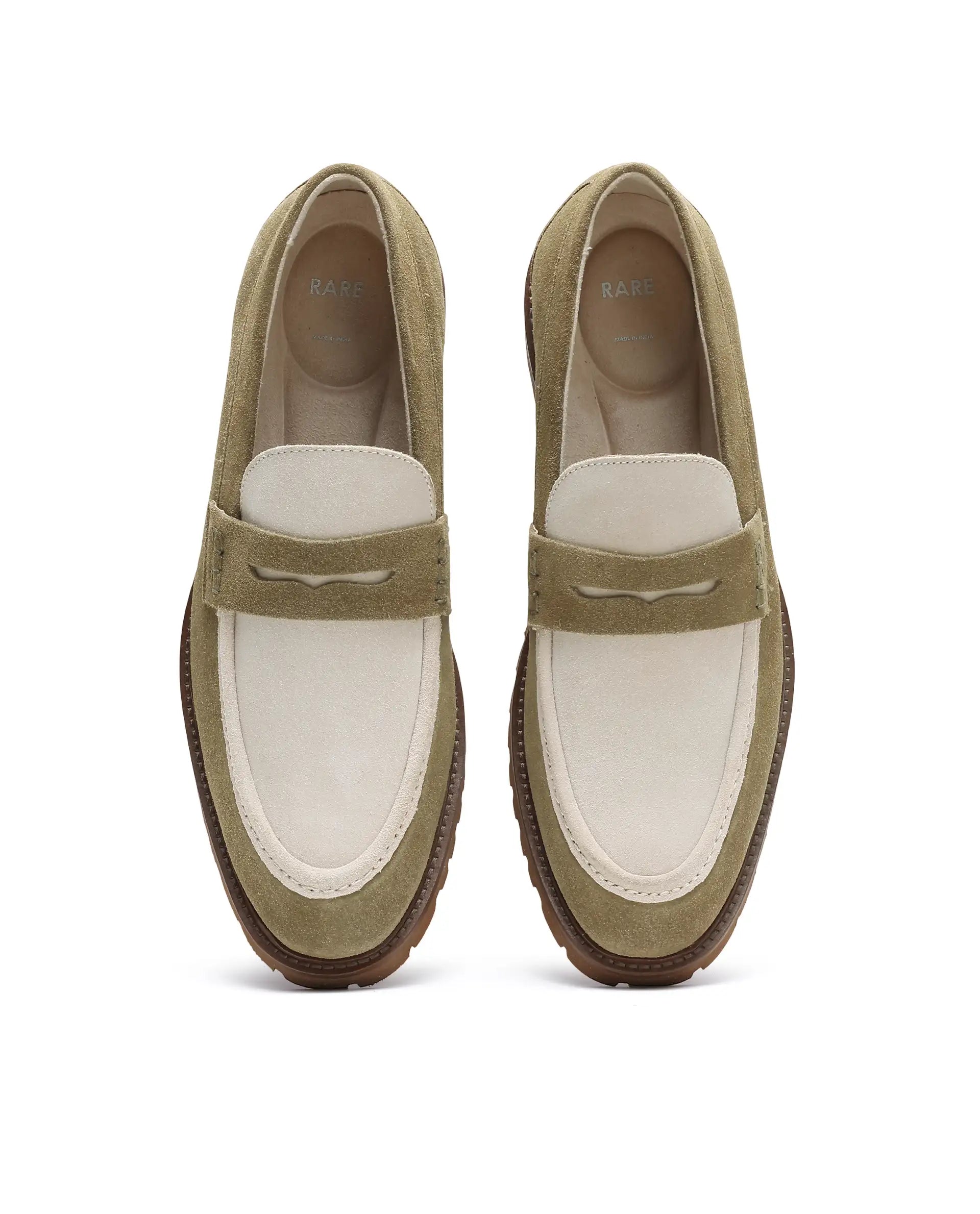 Rare Rabbit Men's Garfield Olive Leather Mocassin