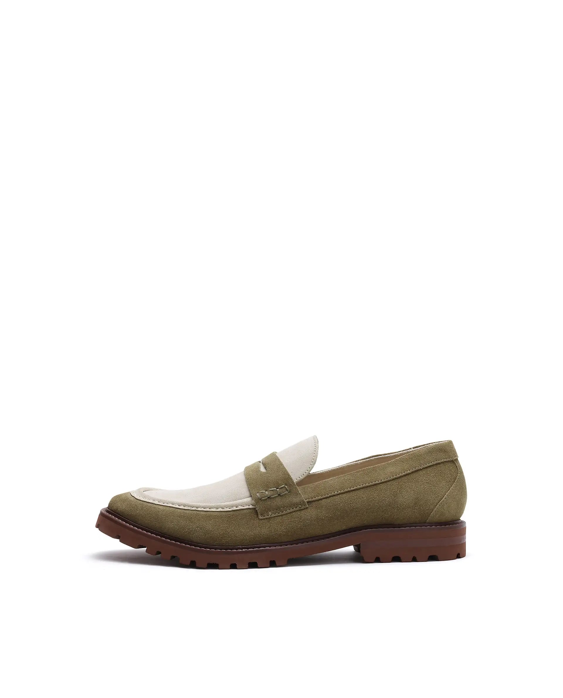 Rare Rabbit Men's Garfield Olive Leather Mocassin