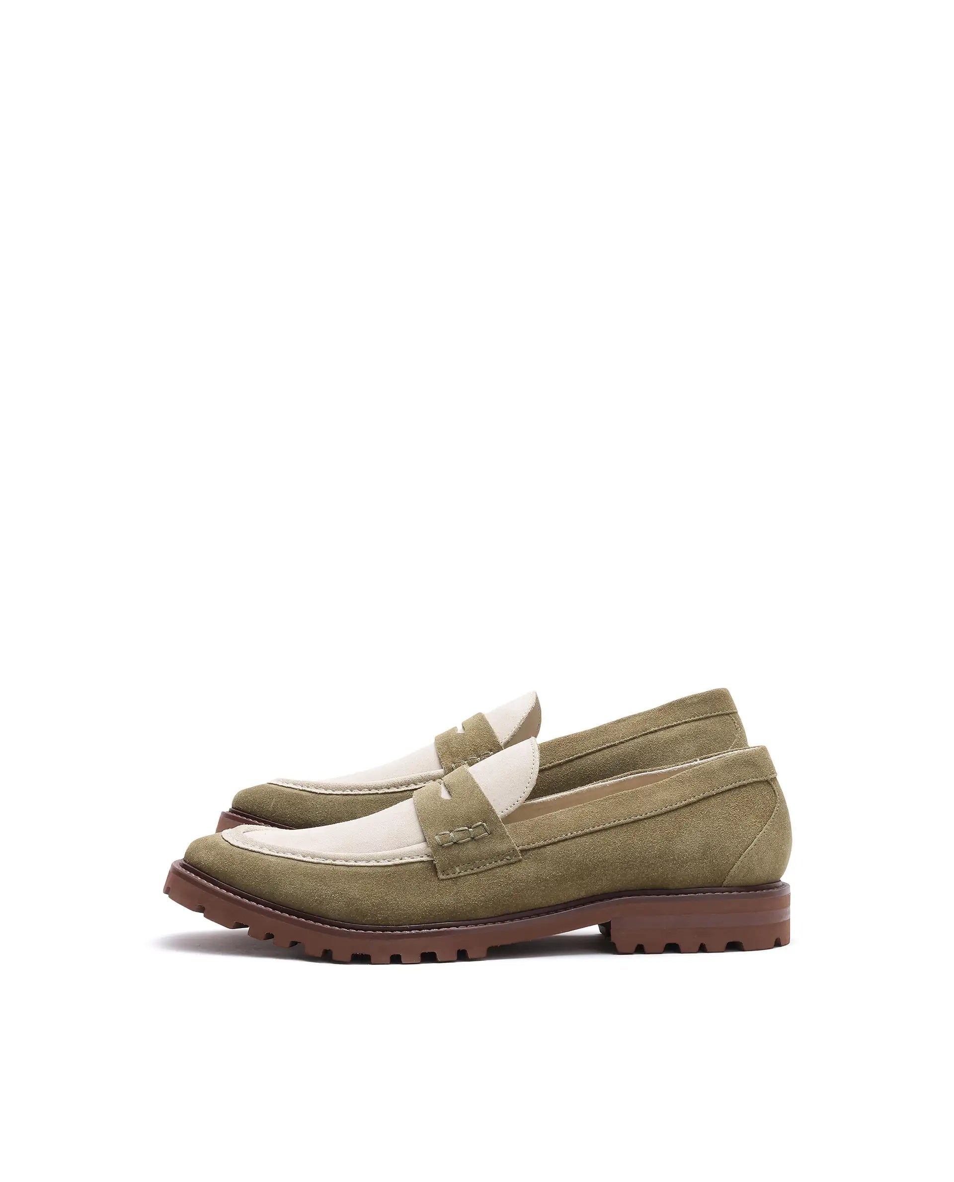 Rare Rabbit Men's Garfield Olive Leather Mocassin