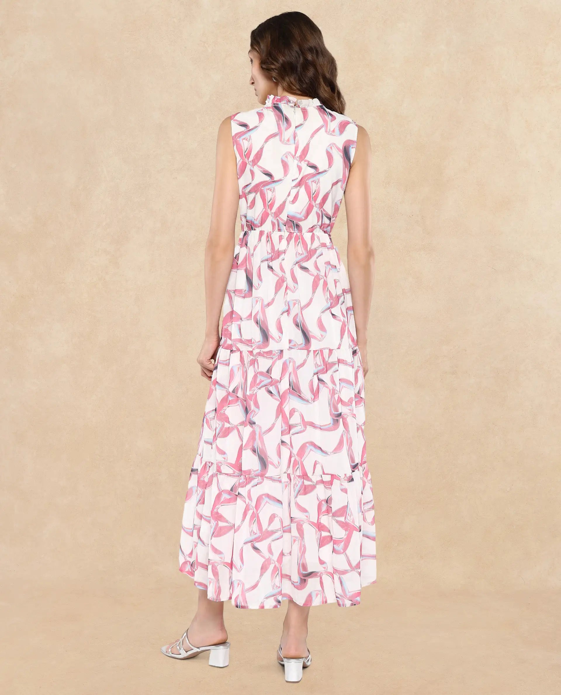 Rareism Women Garp White Printed Dress