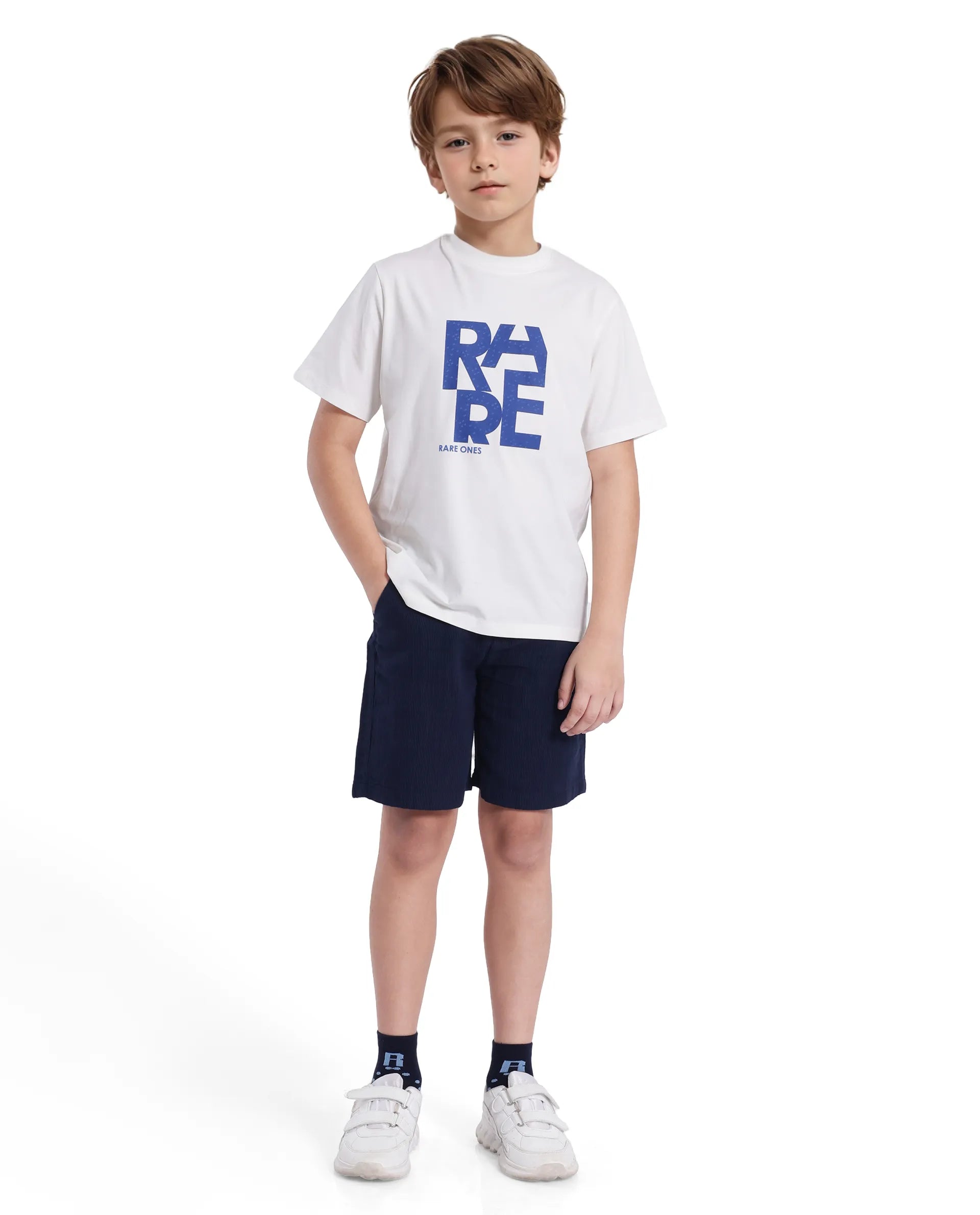 Rare Ones Kids Gelo Off White Cotton Blend Short Sleeve Crew Neck Printed Regular T-Shirt