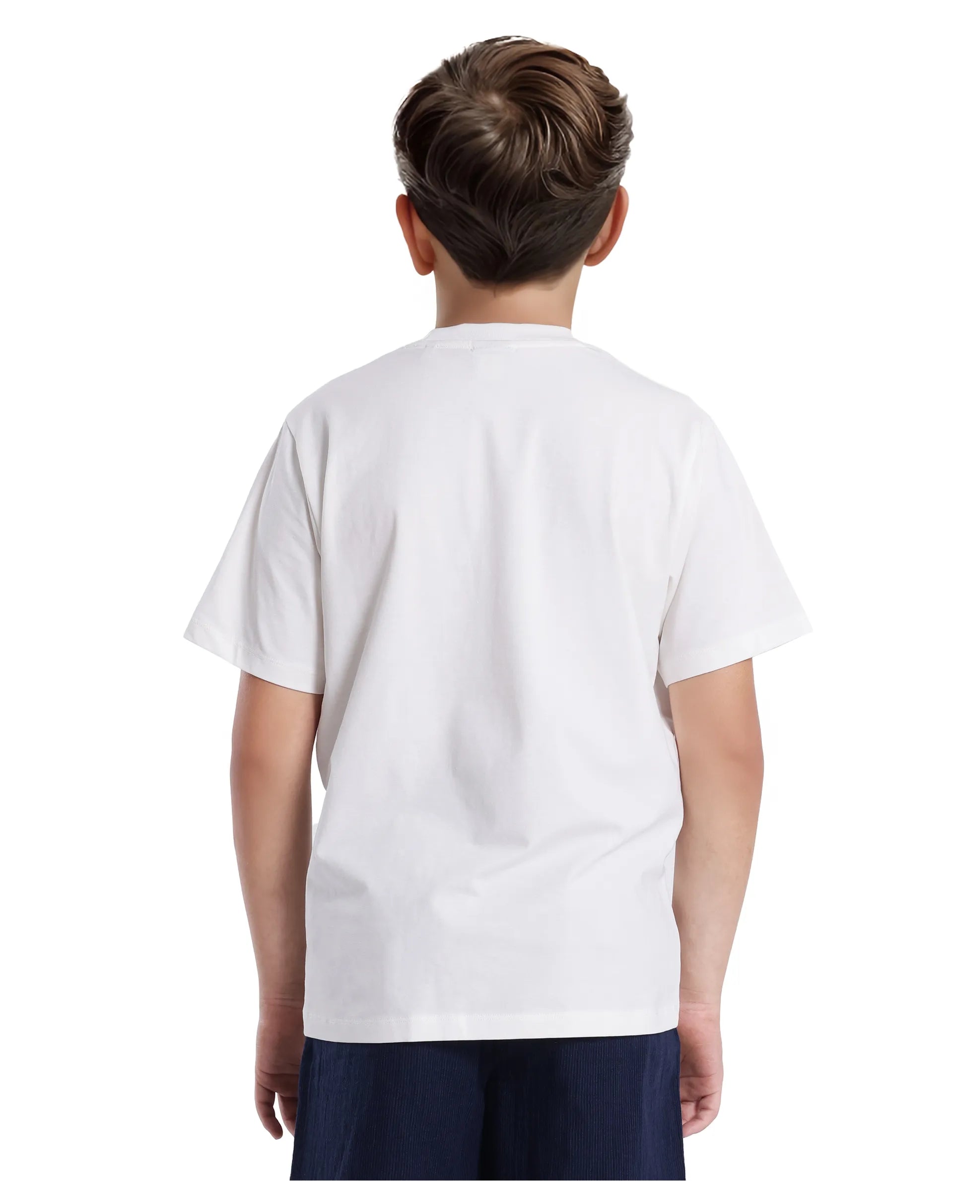 Rare Ones Kids Gelo Off White Cotton Blend Short Sleeve Crew Neck Printed Regular T-Shirt