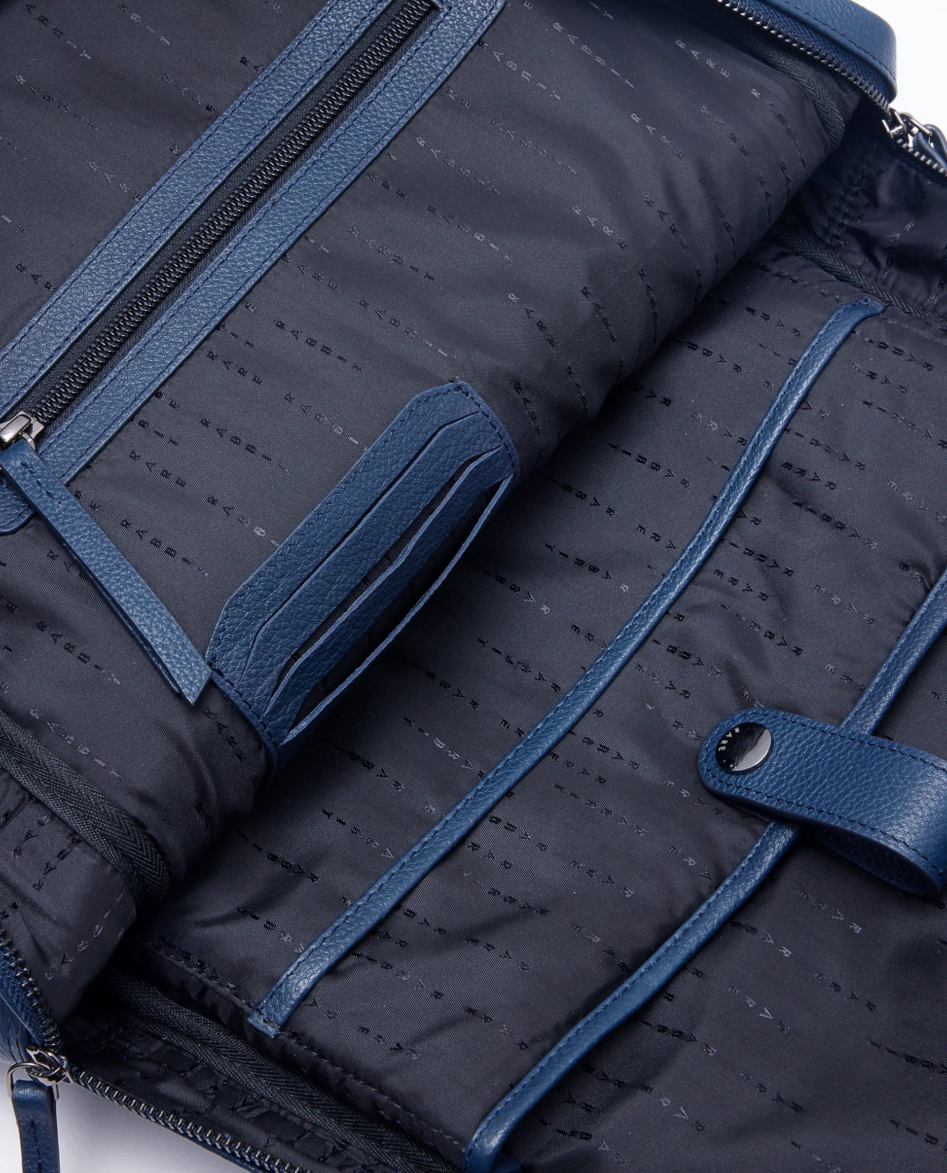 Rare Rabbit Men's Genther Blue Monogram Print Bag