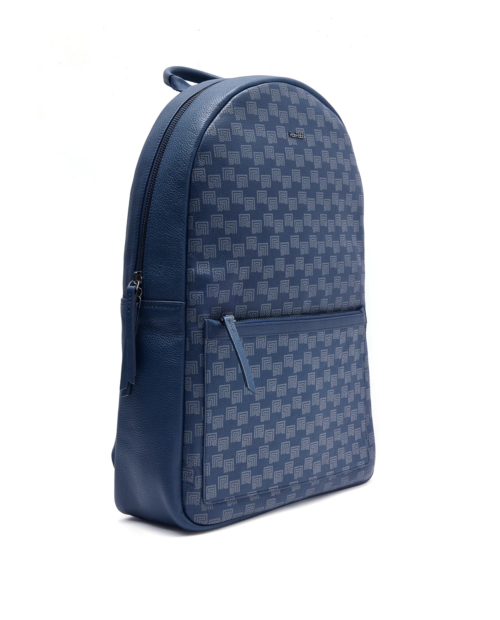 Rare Rabbit Men's Genther Blue Monogram Print Bag