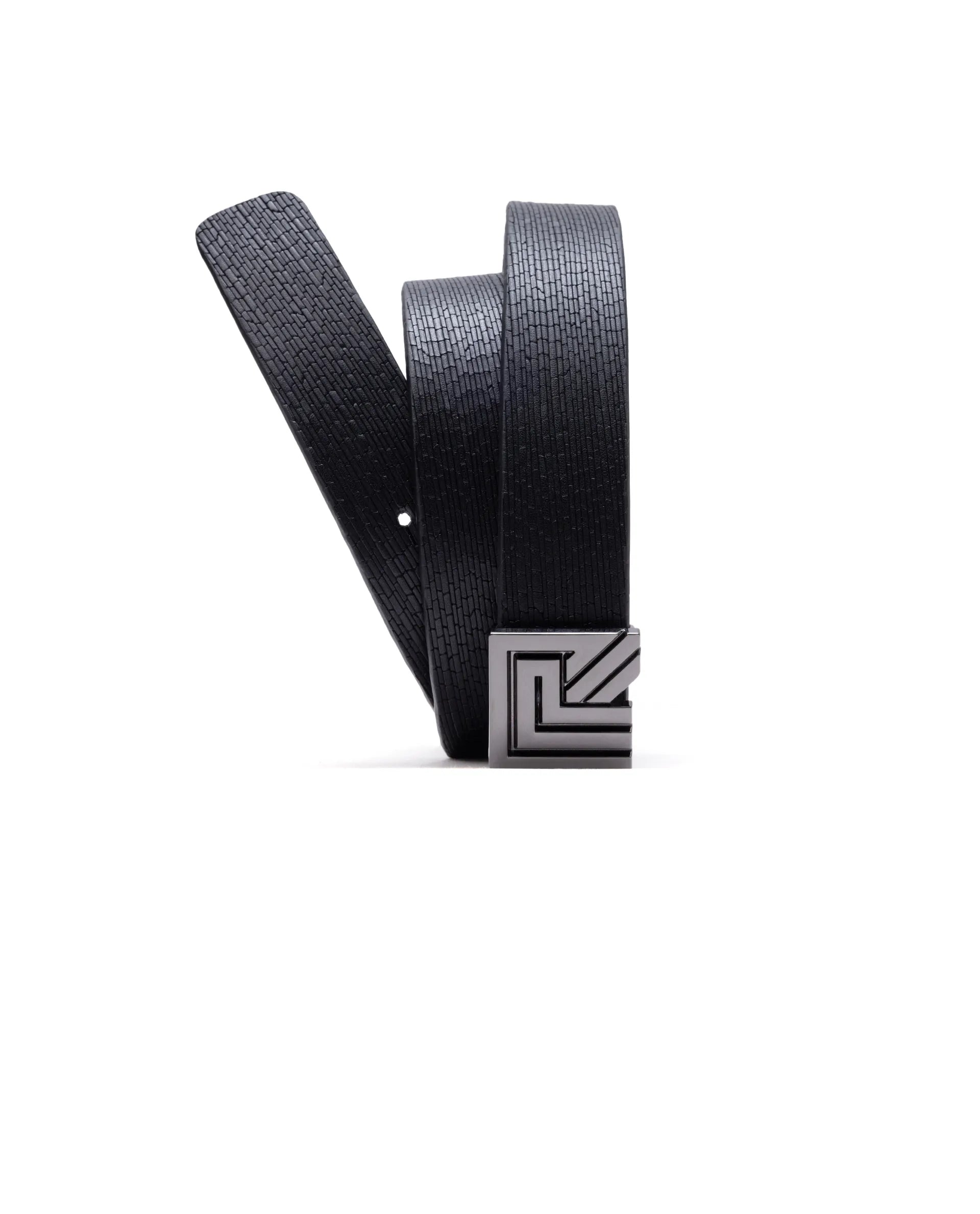 Rare Rabbit Men Geous Black Leather Belt