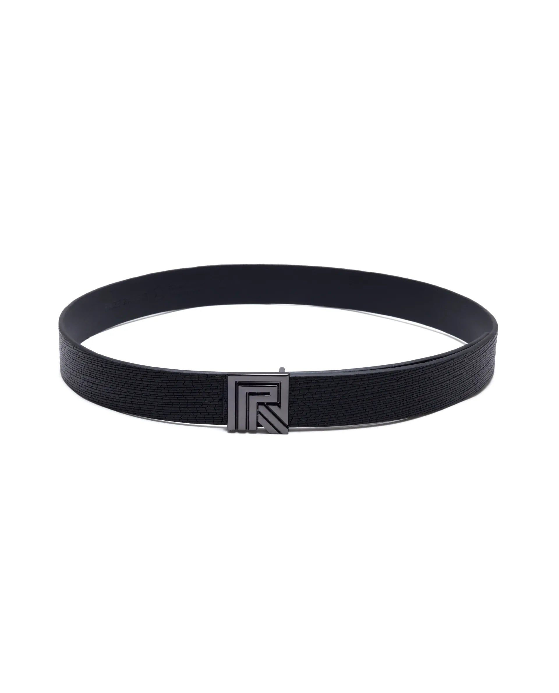 Rare Rabbit Men Geous Black Leather Belt