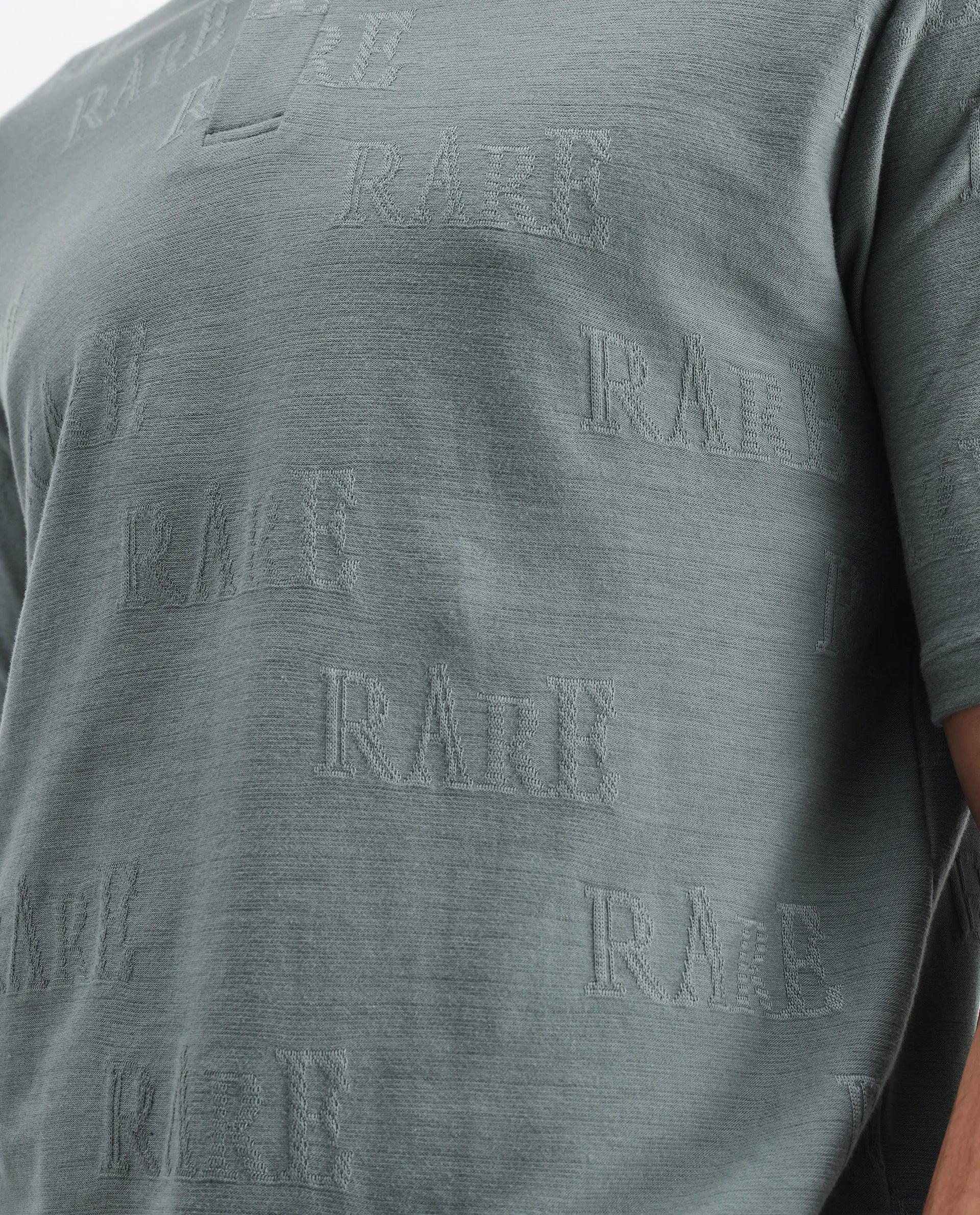 Rare Rabbit Men's Gesset 2 Green Cotton Blend Jacquard Regular Fit Half Sleeve Polo