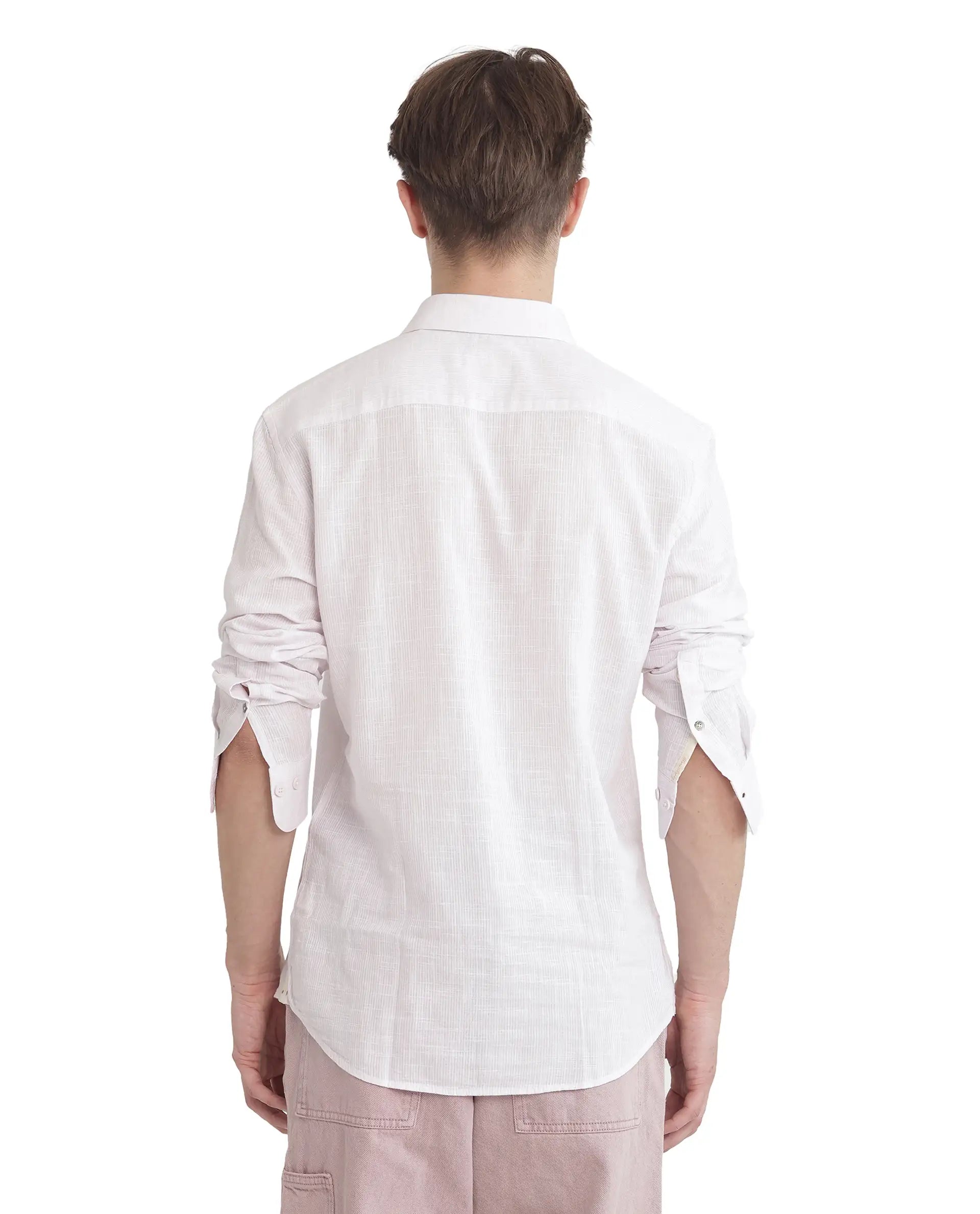 Rare Rabbit Men Gico Pastel Pink Cotton Fabric Full Sleeves Regular Collared Button Closure Solid Shirt