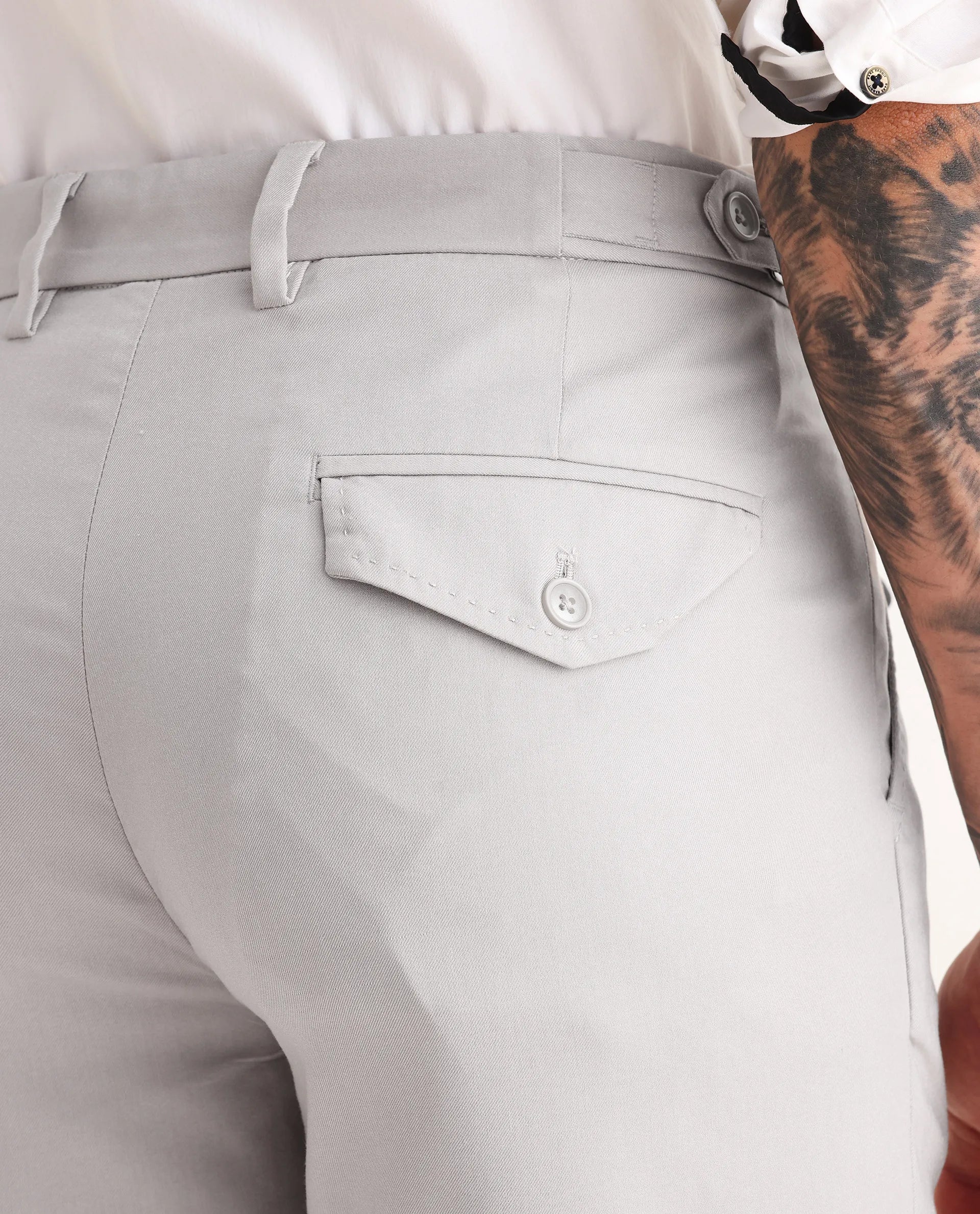 Rare Rabbit Men's Glade 1 Beige Polyester Plain Regular Fit Trouser