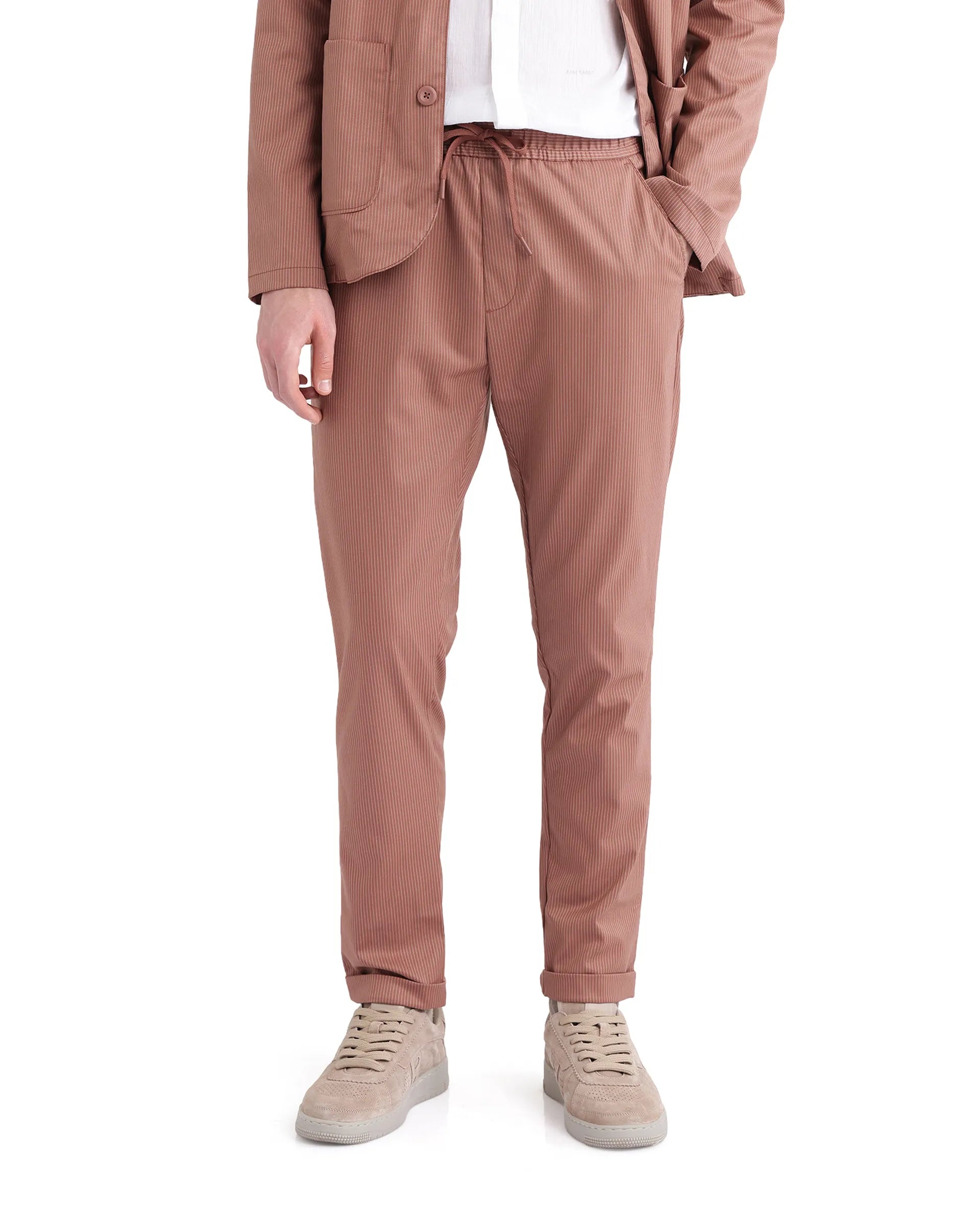 Rare Rabbit Men Glew Rust Button Closure Regular Fit Plain Trouser