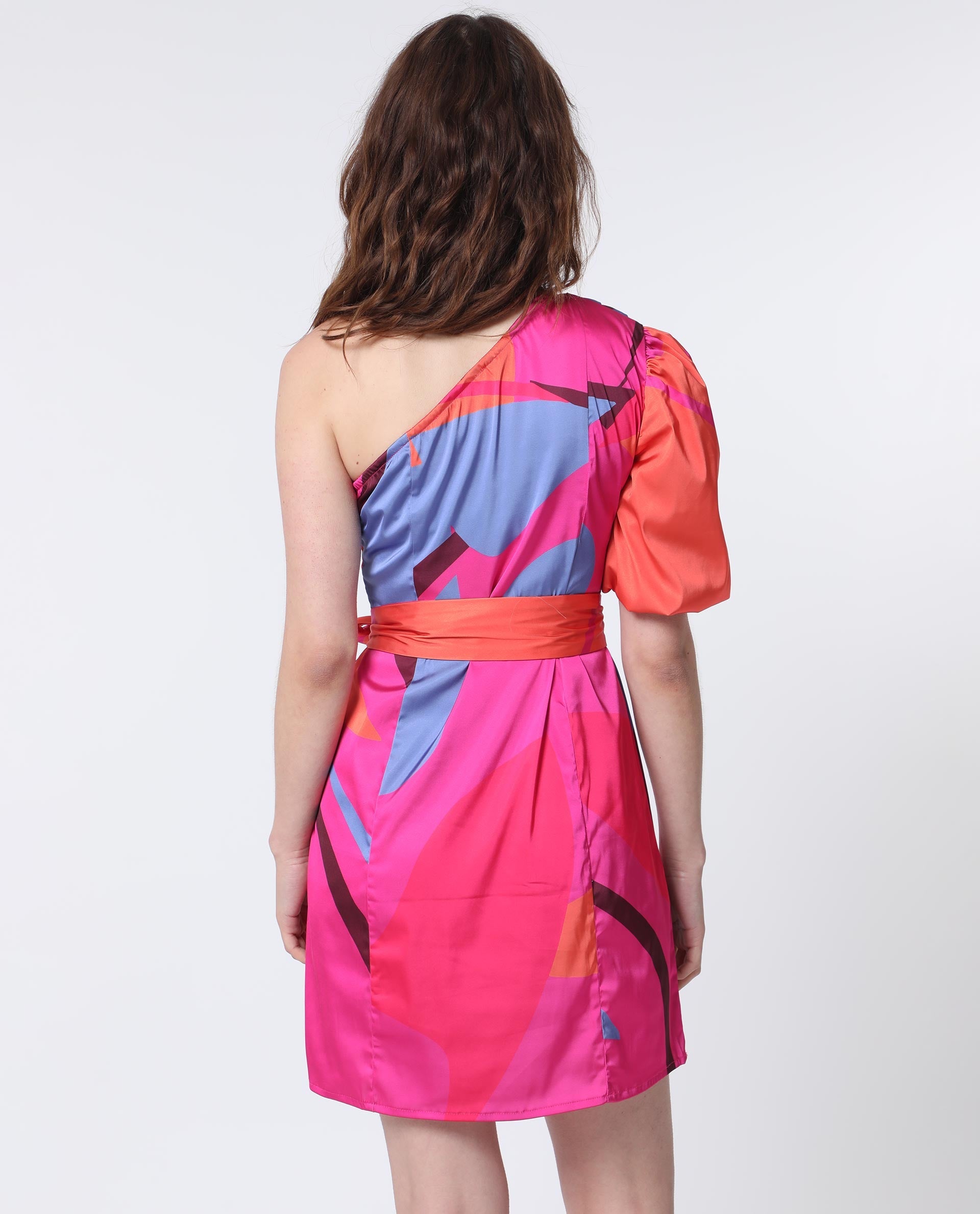 Rareism Women Graham Multi Dress Modal Lycra Fabric Printed