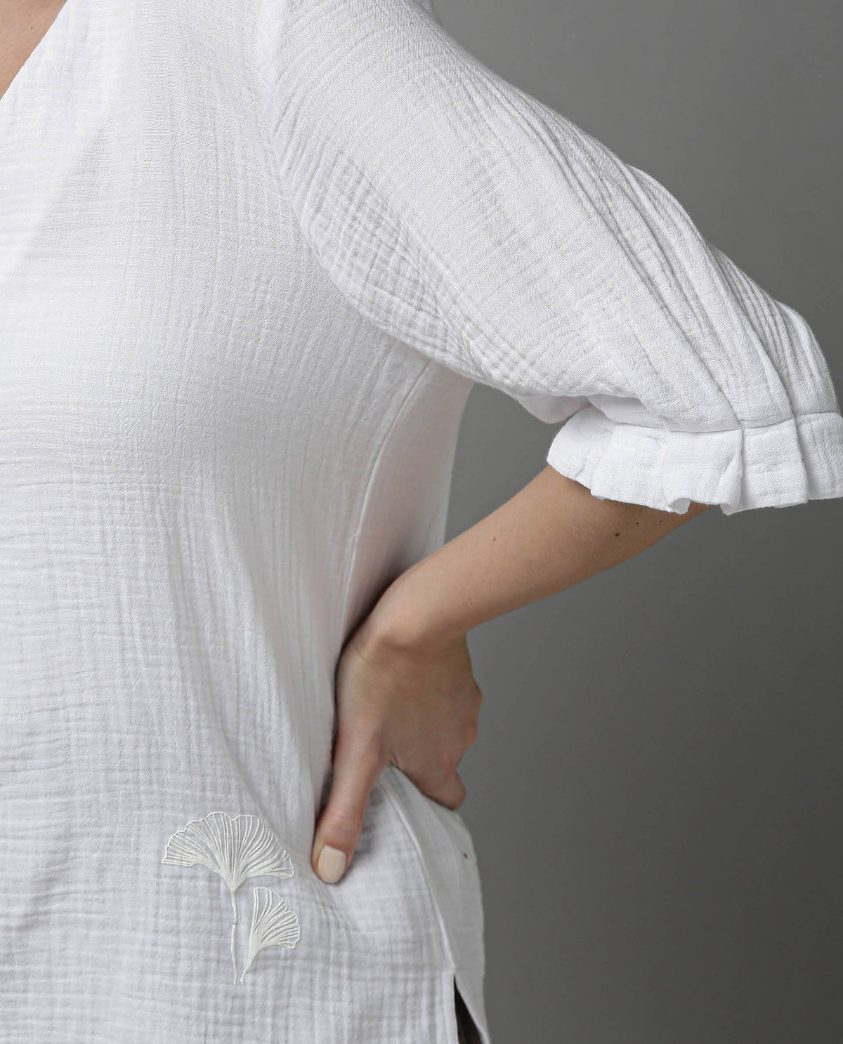 Rareism Women Glacier White Top Full Sleeves Solid