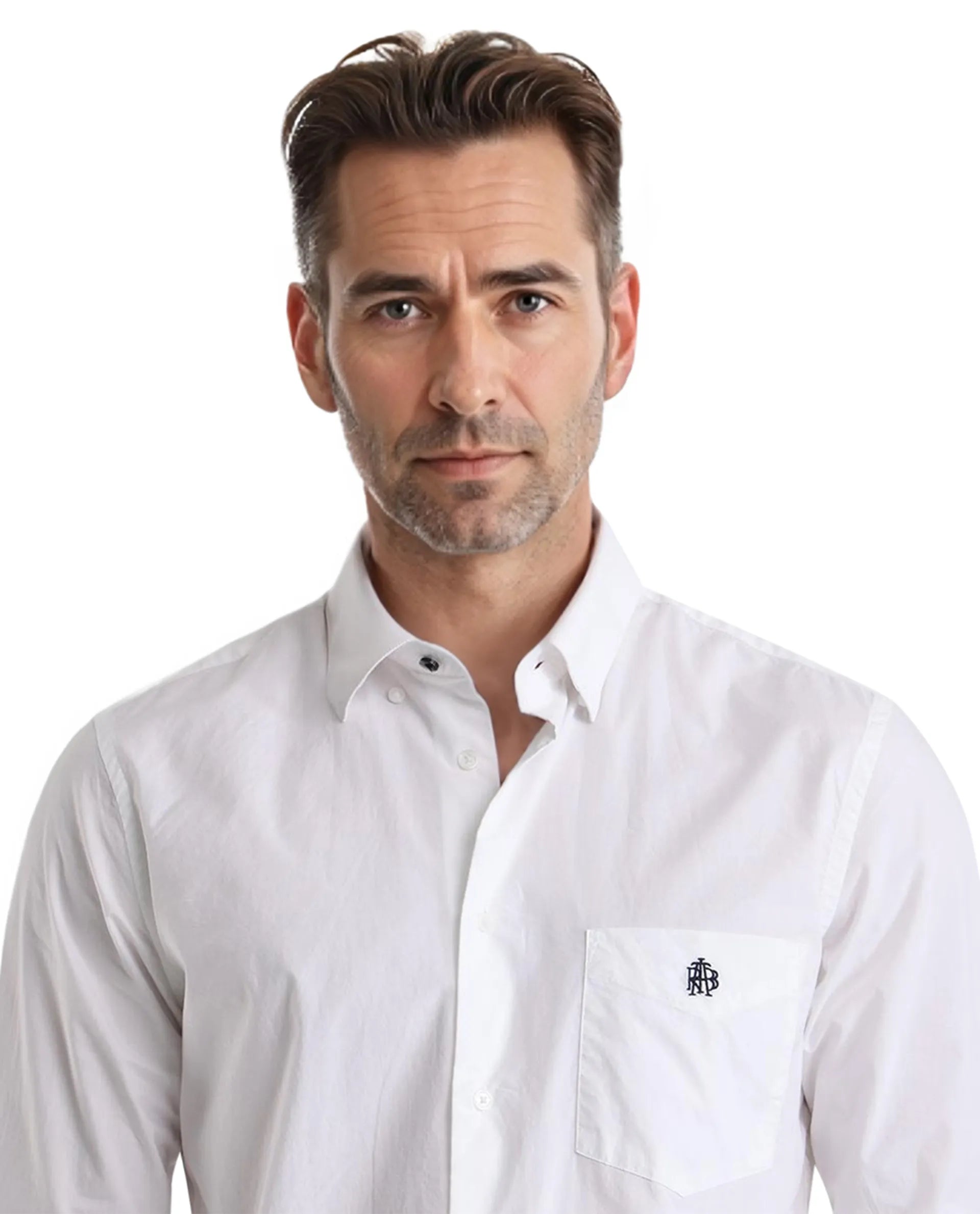 Rare Rabbit Men Harmin White Full Sleeve Collared Neck Button Closure Regular Fit Plain Shirt