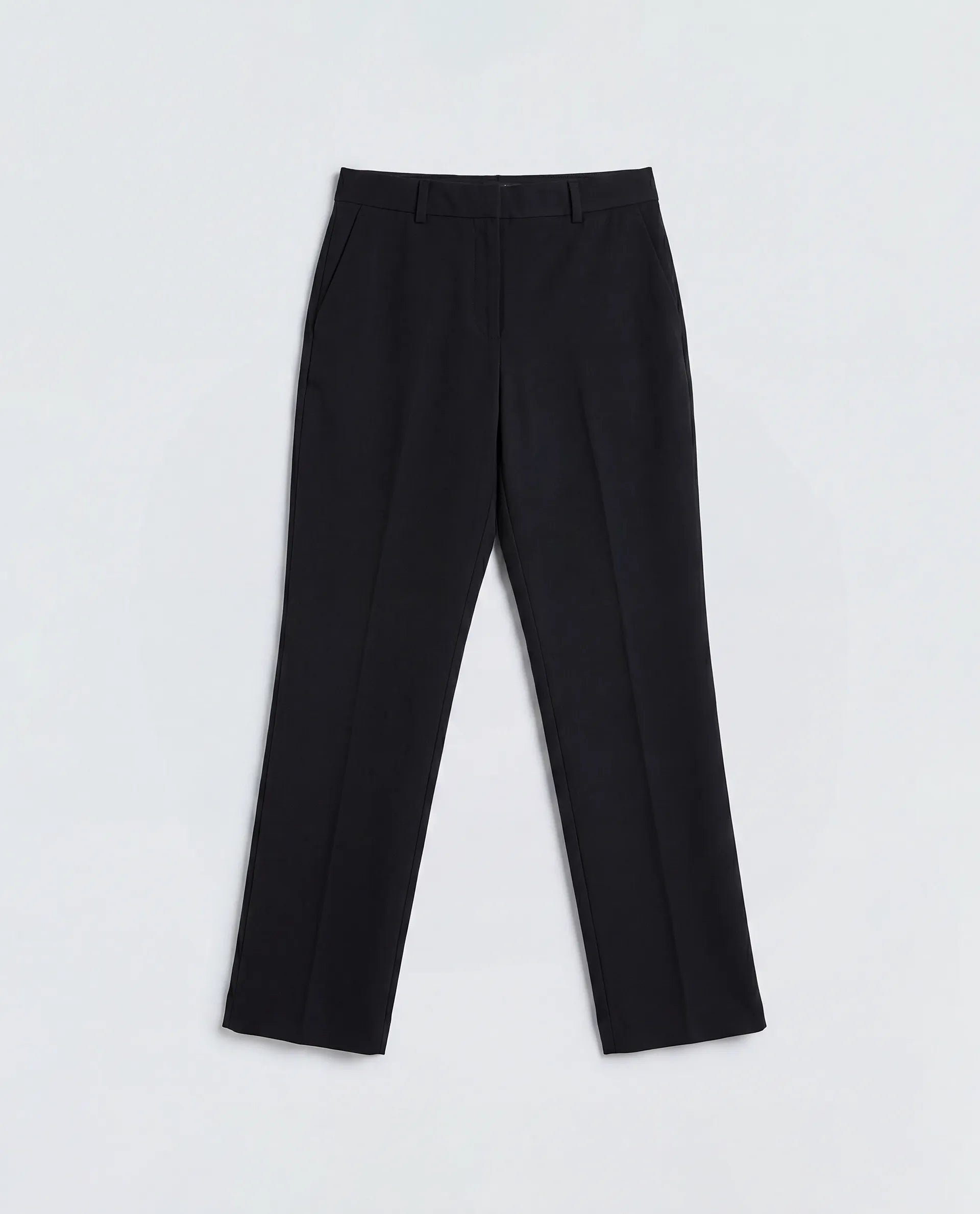Rareism Women's Paper Black Viscose Blend Tapered Plain Trouser
