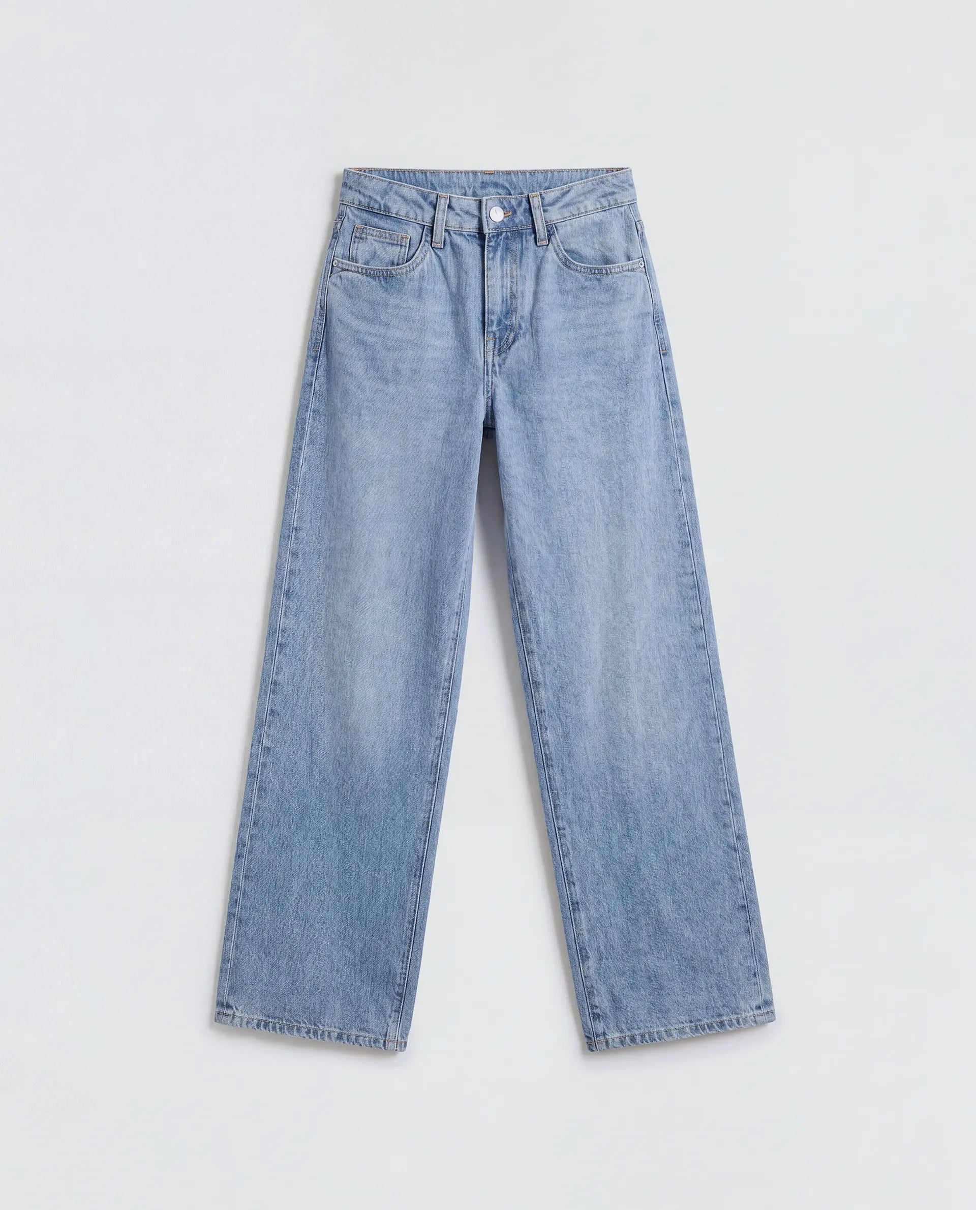Rareism Women's Regara Light Blue Cotton Regular Fit Plain Jeans