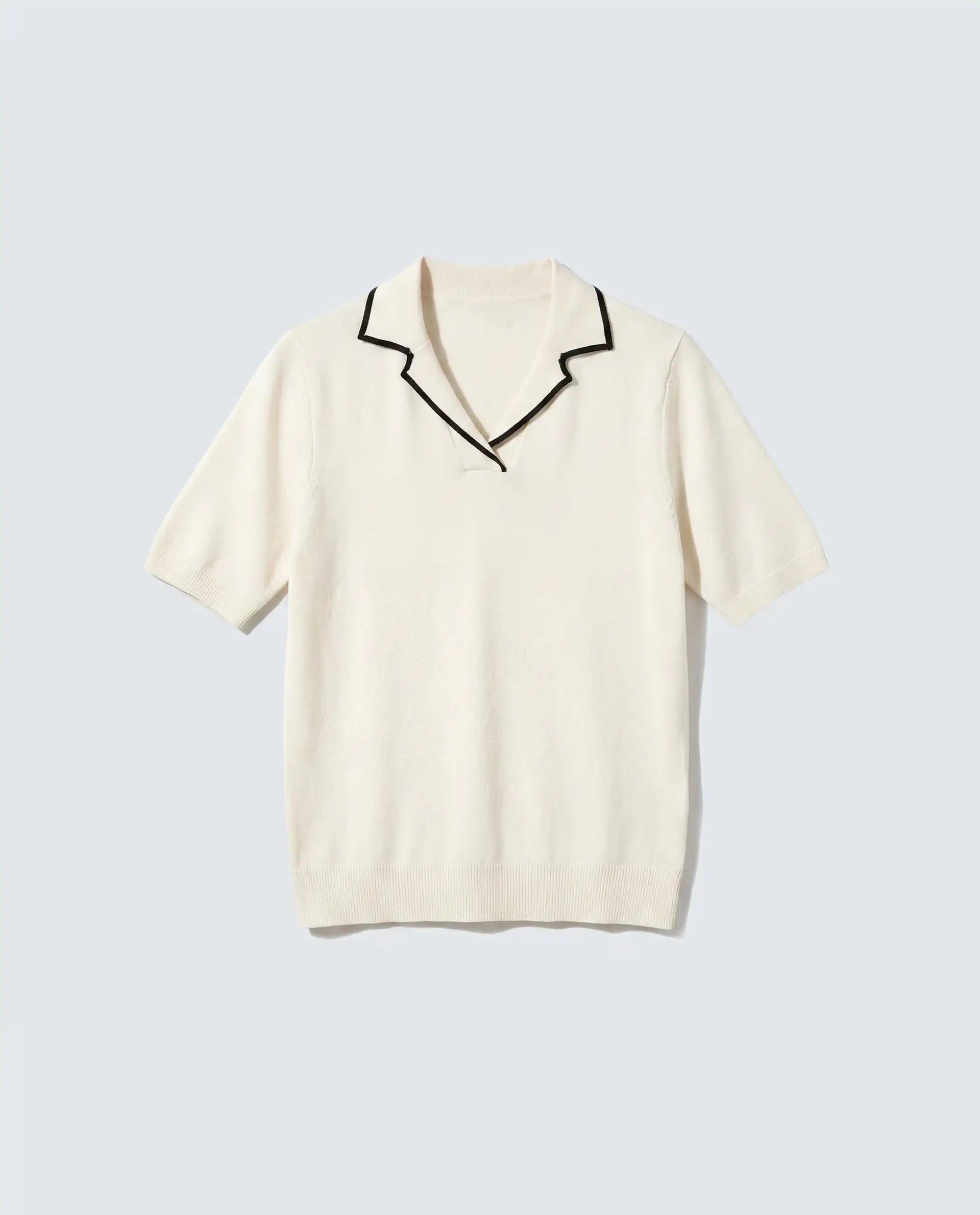 Rareism Women's Syrus Off White Nylon Blend Half Sleeve Jonny Collar Relaxed Fit Plain Polo