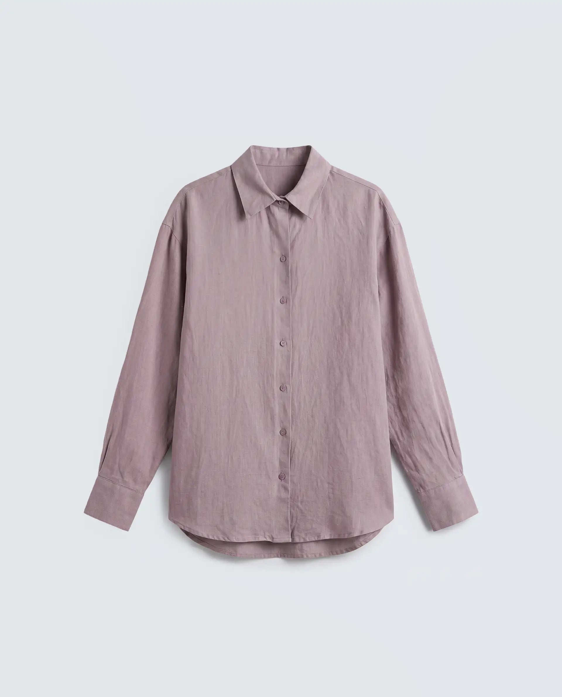Rareism Women's Uganda Pink Linen Fabric Spread Collar Regular Plain Shirt