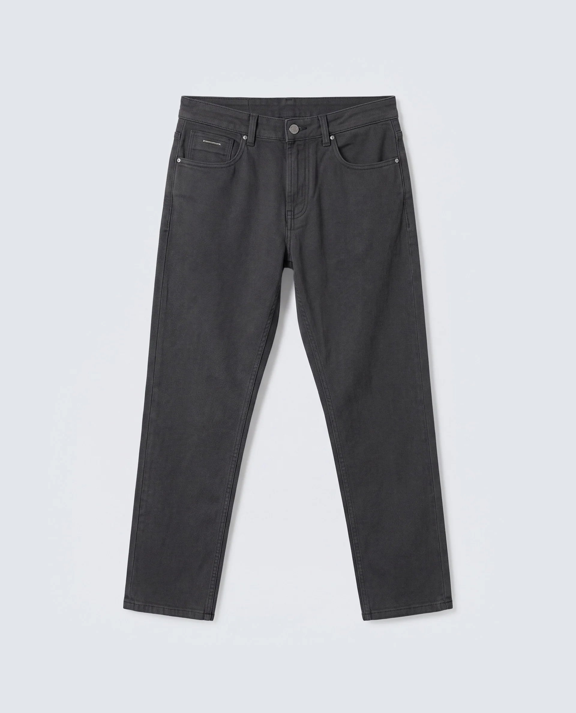 Rare Rabbit Men's Arvi-2 Dark Grey Cotton Blend Plain Dond Carrot Fit Jeans