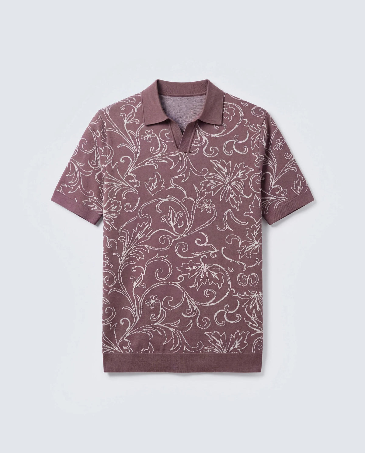 Rare Rabbit Men's Etao Brown Cotton Blend Jonny Collar Regular Jacquard Polo