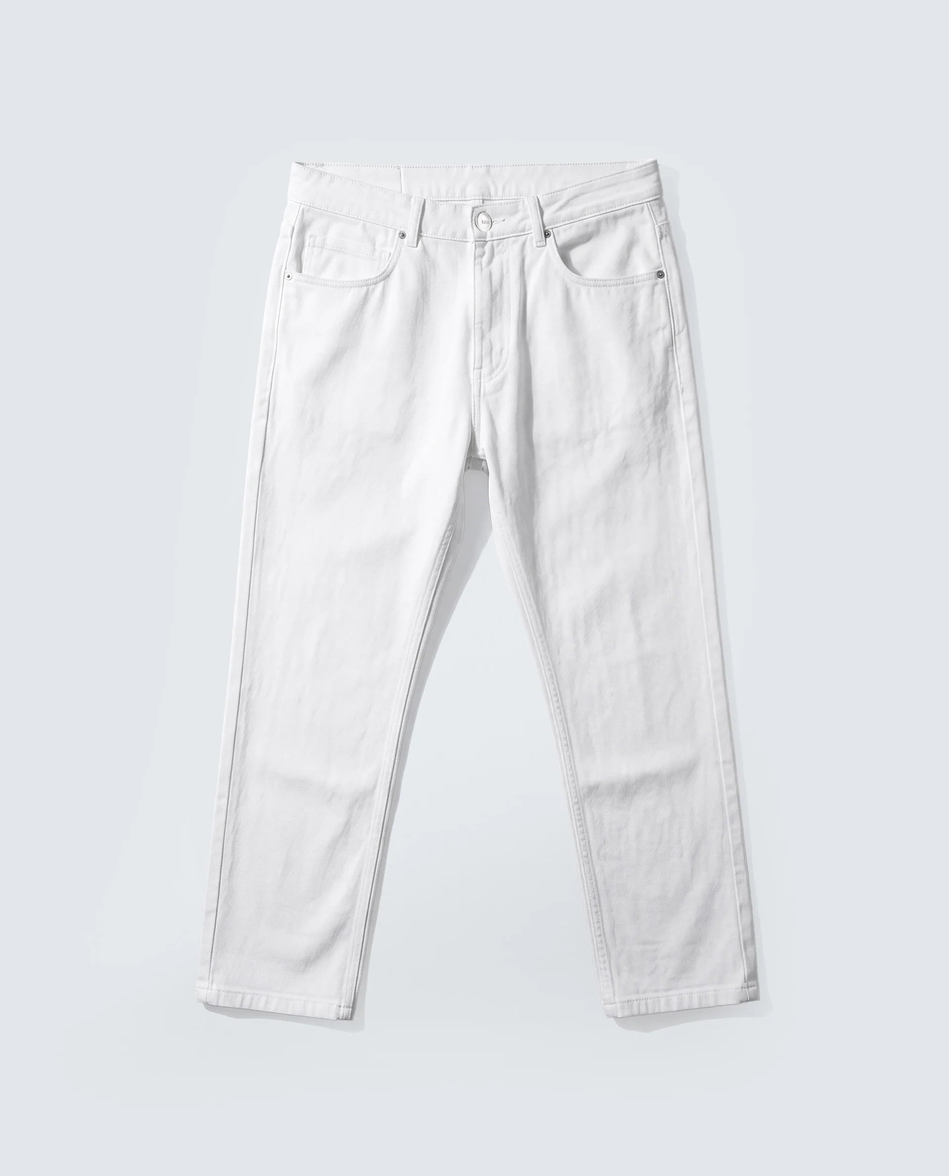 Rare Rabbit Men's Frost White Cotton Plain Morris Regular Fit Jeans
