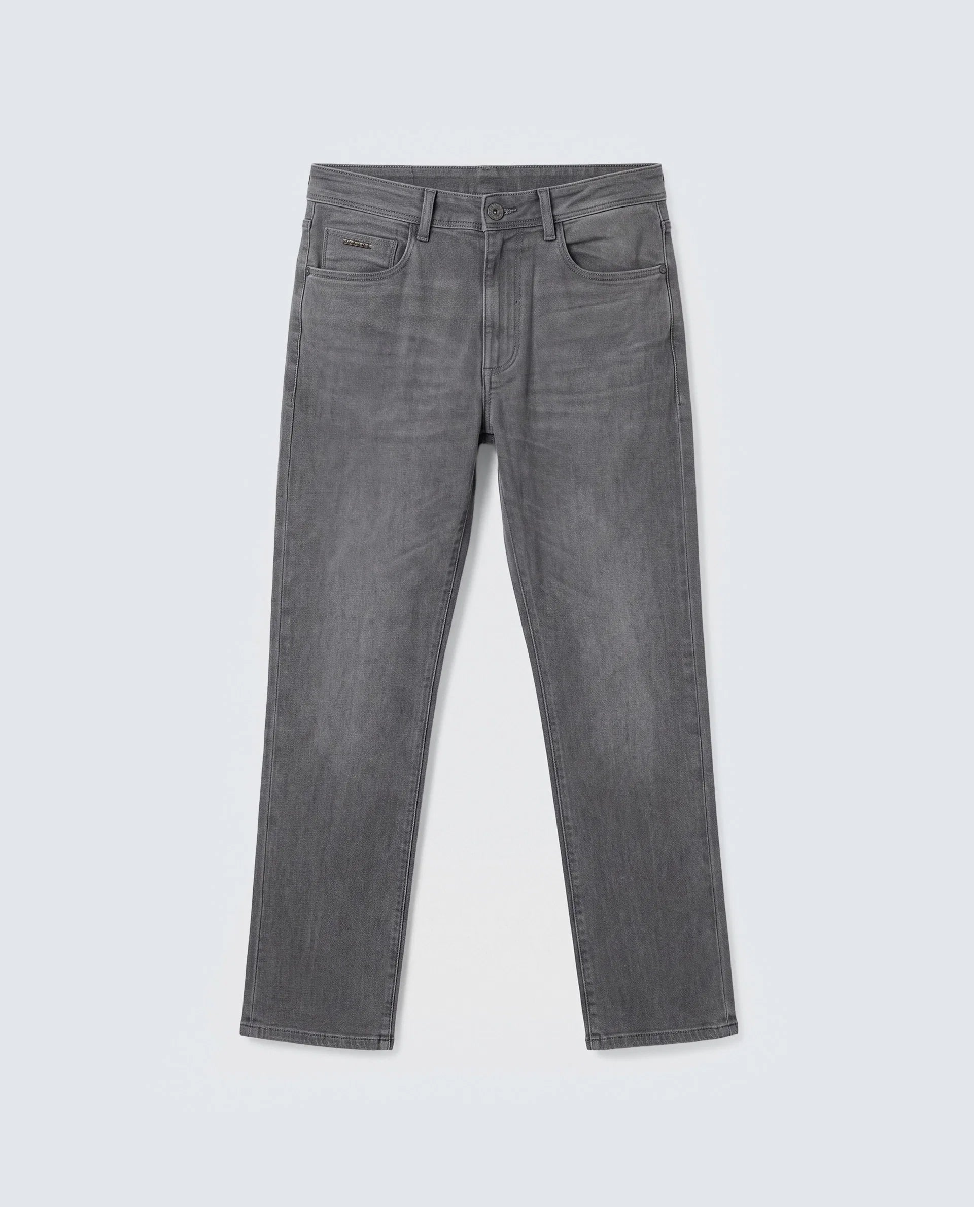 Rare Rabbit Men's Fyod 26 Dark Grey Cotton Blend Fabric Morris Regular Fit Plain Jeans