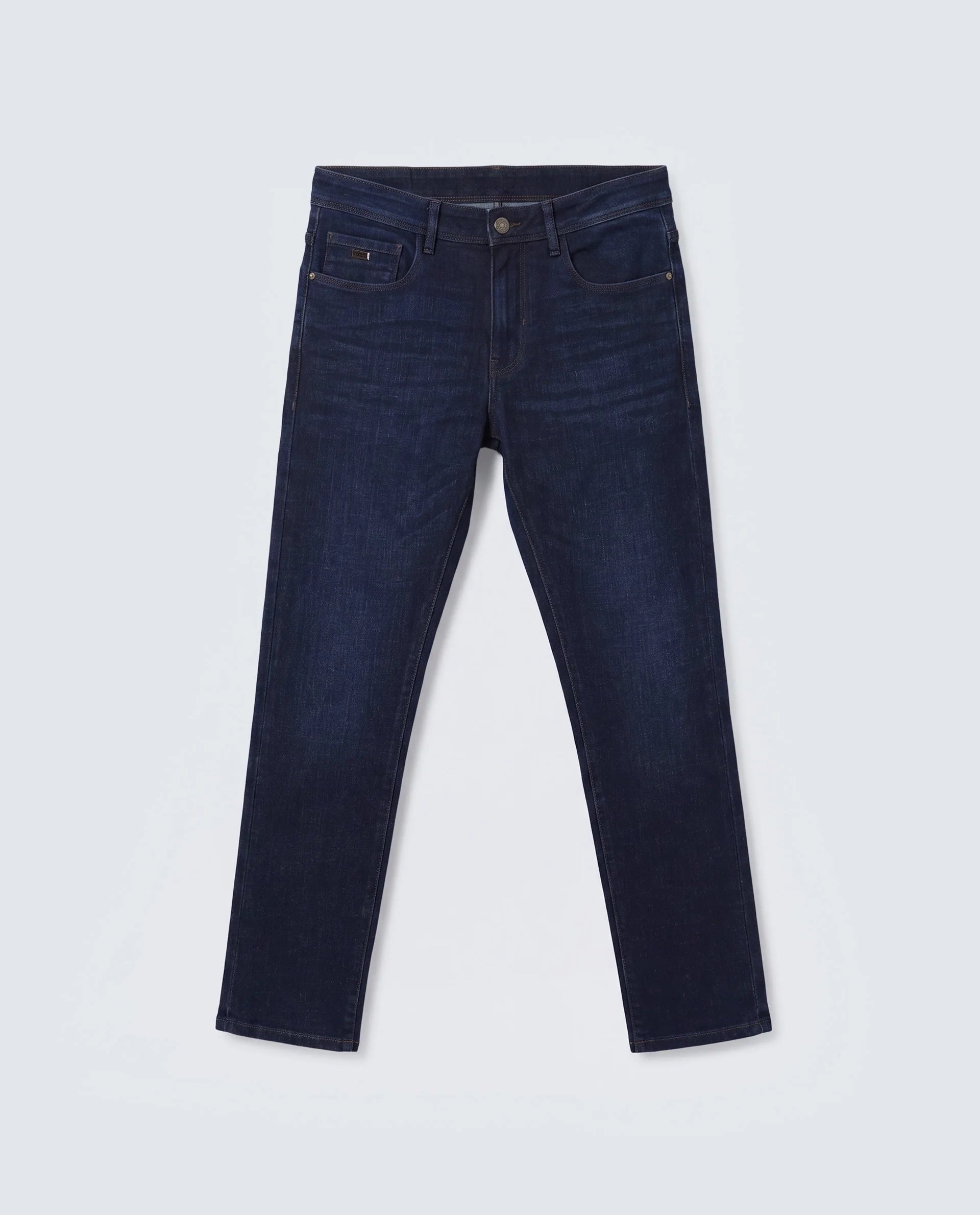 Rare Rabbit Men's Ledo-1 Dark Navy Cotton Blend Fabric Hawk Slim Plain Jeans