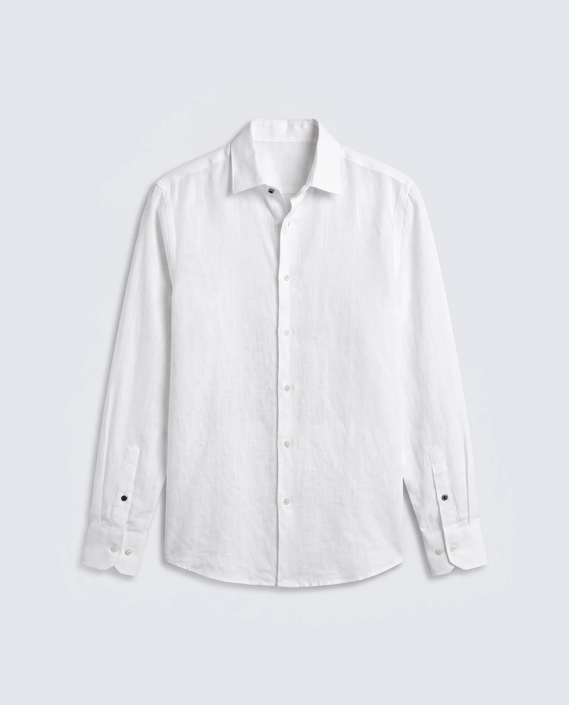 Rare Rabbit Men's Linex-Ls-Aw26 White Linen Blend Spread Collar Regular Fit Plain Shirt