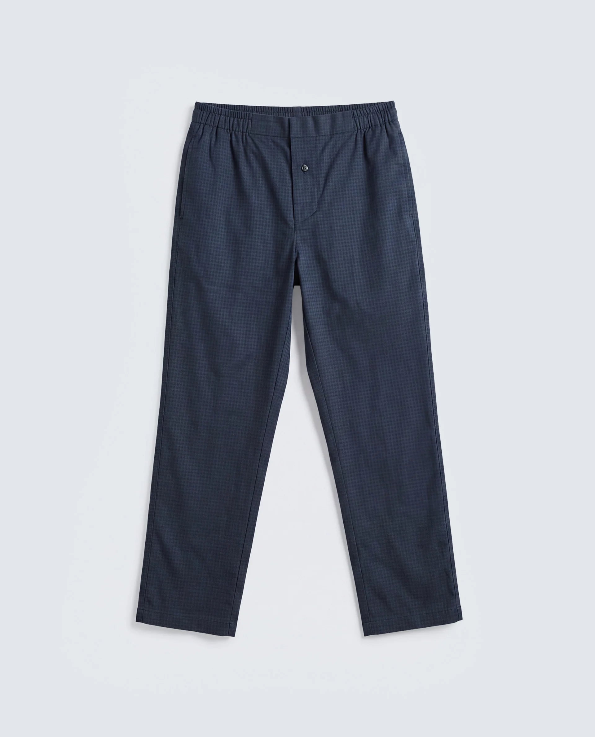 Rare Rabbit Men's Mariv Navy Cotton Fabric Regular Fit Checks Pajama