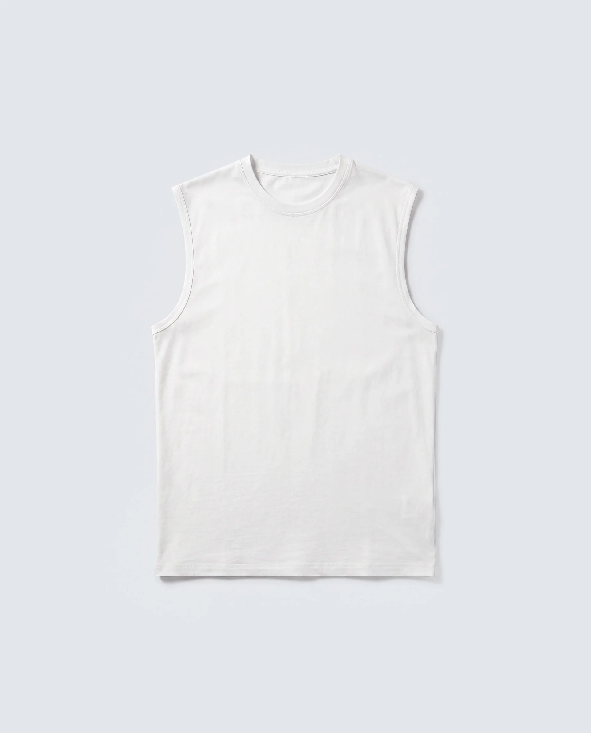 Rare Rabbit Men's Nats White Cotton Lycra Fabric Regular Fit Plain Stretchable Sleeveless Vest