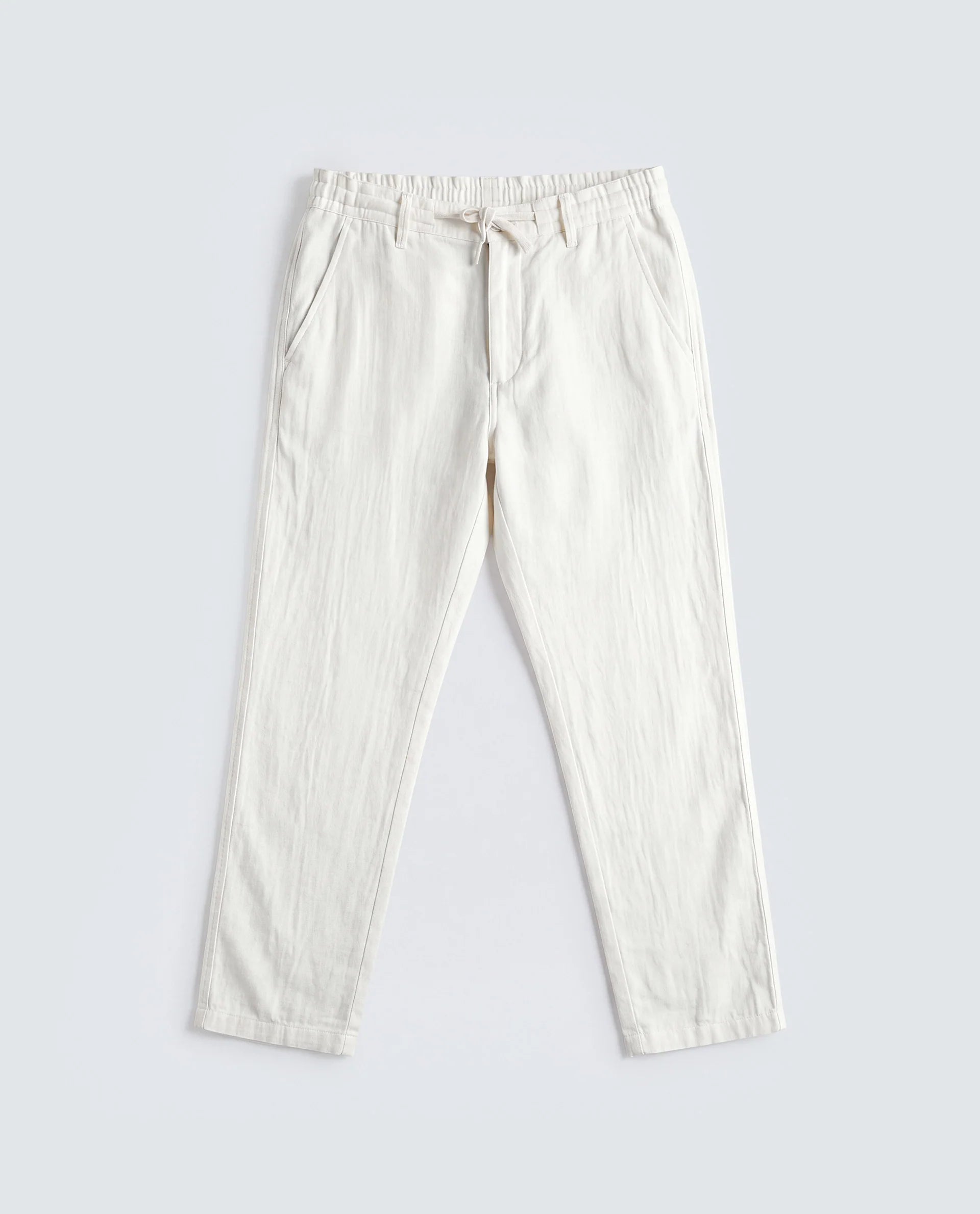 Rare Rabbit Men's Pastor-Ss26 Off White Cotton Fabric Regular Fit Drawstring Plain Trouser
