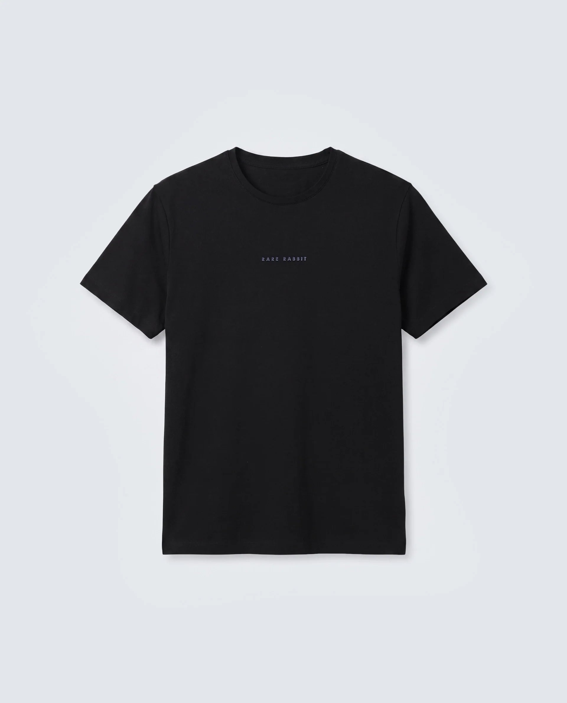 Rare Rabbit Men's Rabbit-25 Black Cotton Blend Graphic Print Regular Fit Half Sleeve Crew Neck T-Shirt