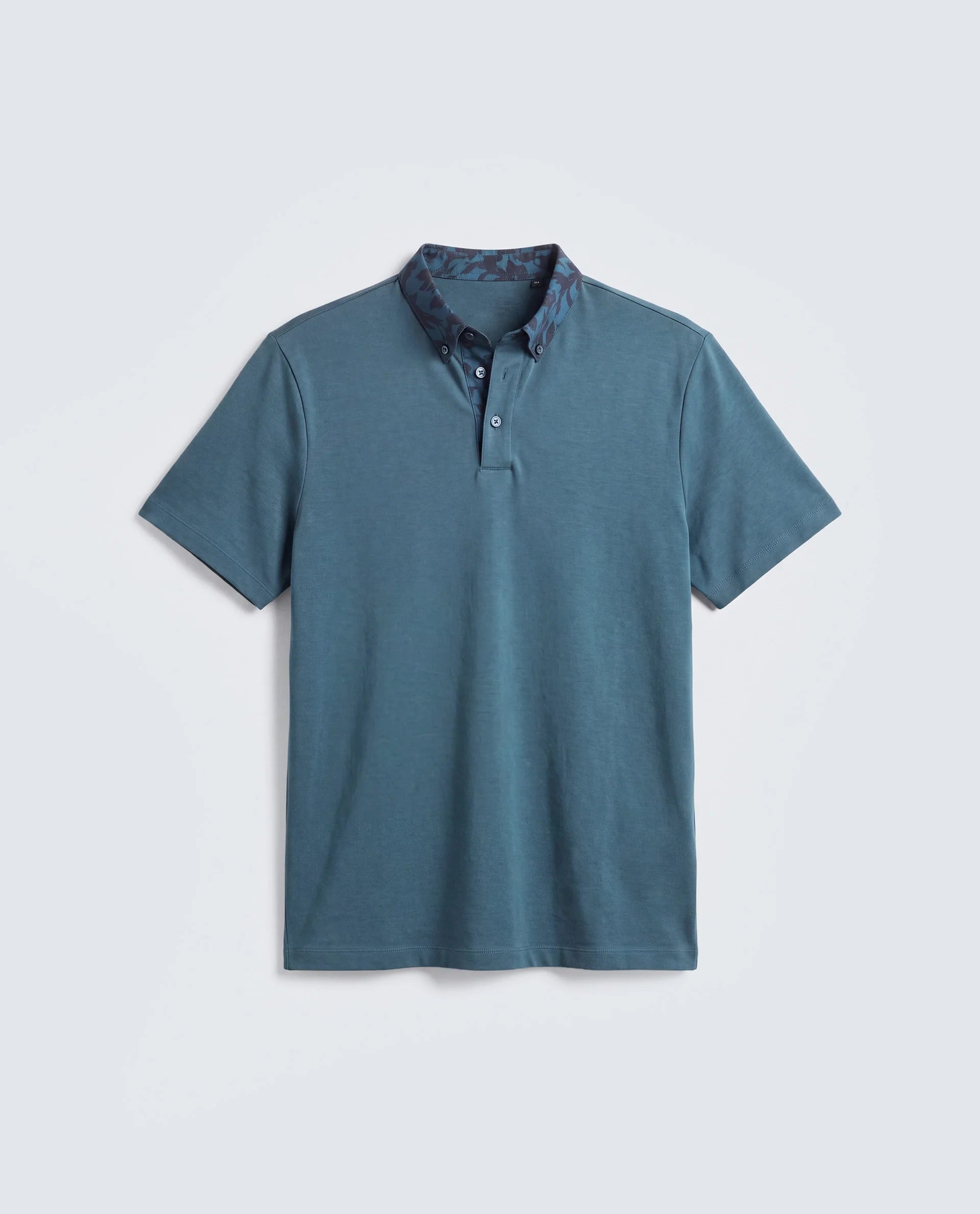 Rare Rabbit Men's Ringer-S26 Teal Cotton Fabric Half Sleeve Spread Collar Regular Fit Plain Polo
