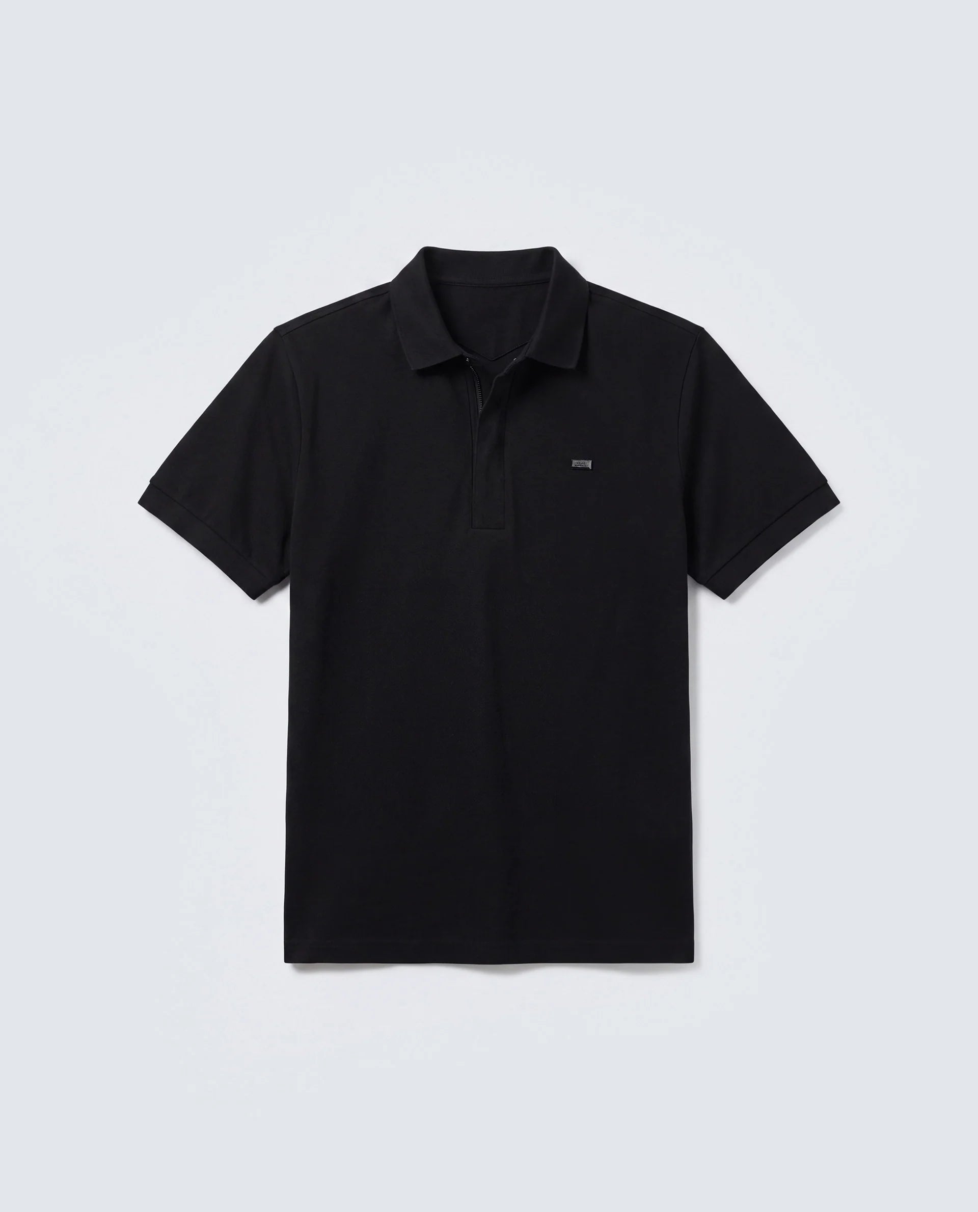 Rare Rabbit Men's Salis-A25 Black Cotton Blend Plain Regular Fit Half Sleeve Polo