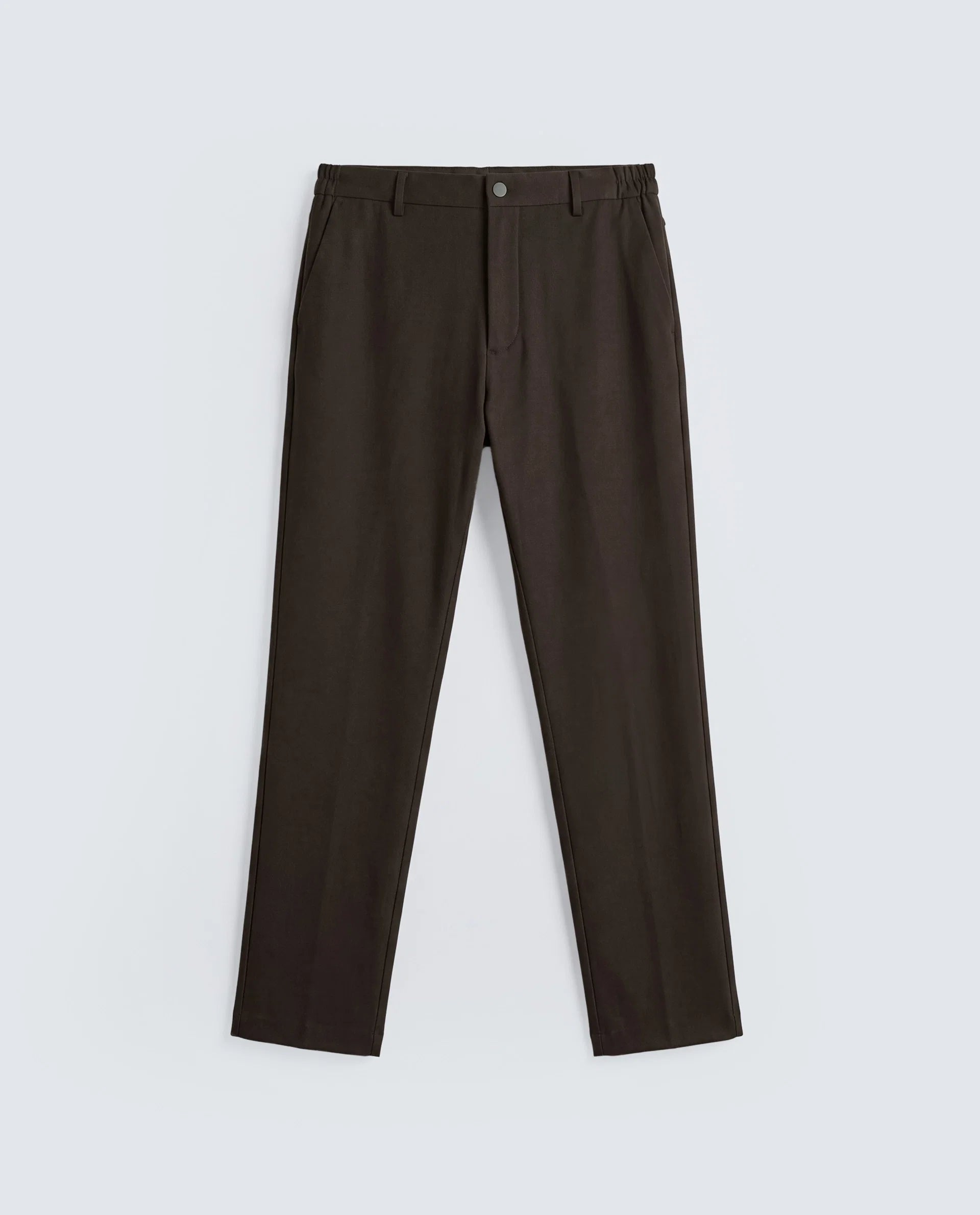 Rare Rabbit Men's Travel-Aw26 Dark Brown Polyester Blend Fabric Regular Fit Plain Trouser