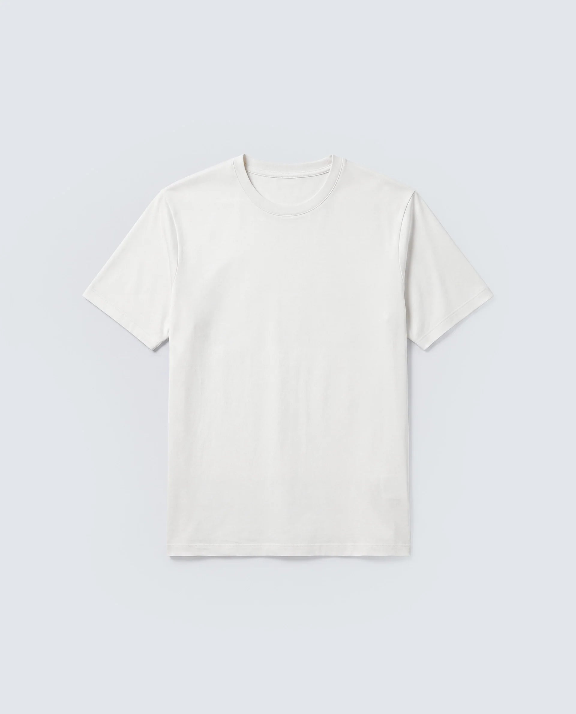Rare Rabbit Men's Vaux Off White Cotton Modal Spandex Fabric Half Sleeve Regular Fit Plain T-Shirt