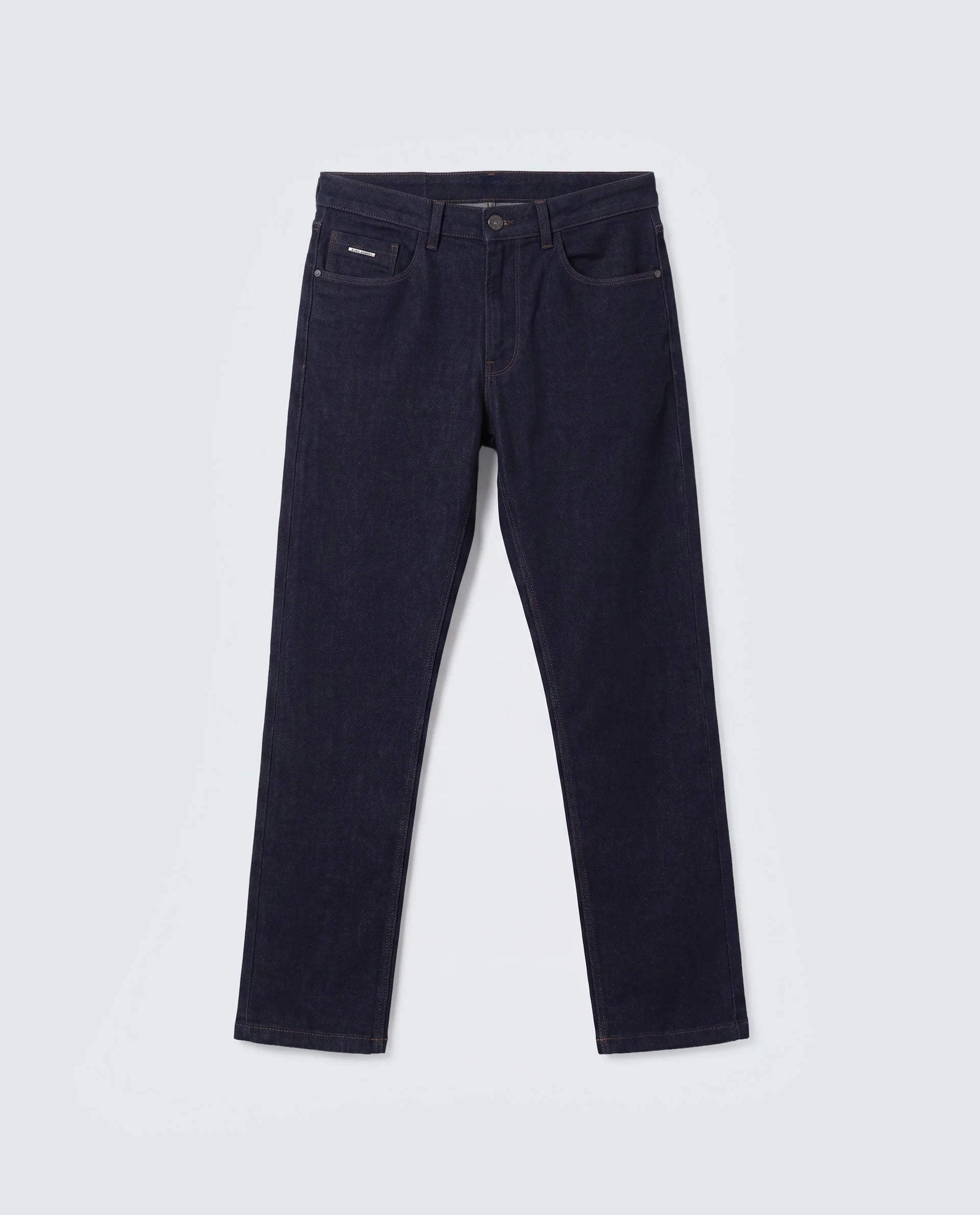 Rare Rabbit Men's Zire M Dark Navy Cotton Blend Fabric Shank And Zipper Morris Regular Plain Jeans
