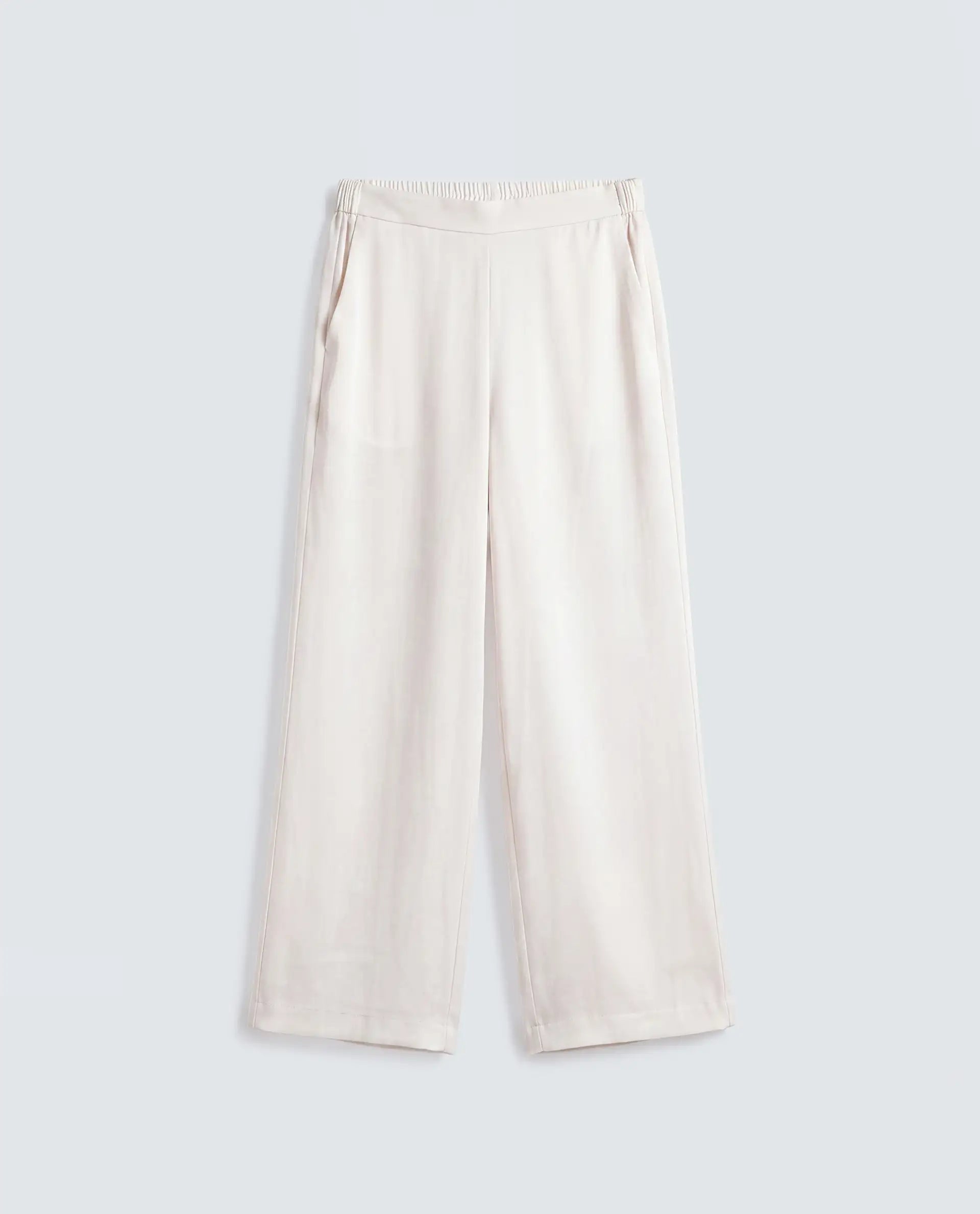 Rareism Women's Anina-B Beige Cotton Blend Flared Plain Trouser