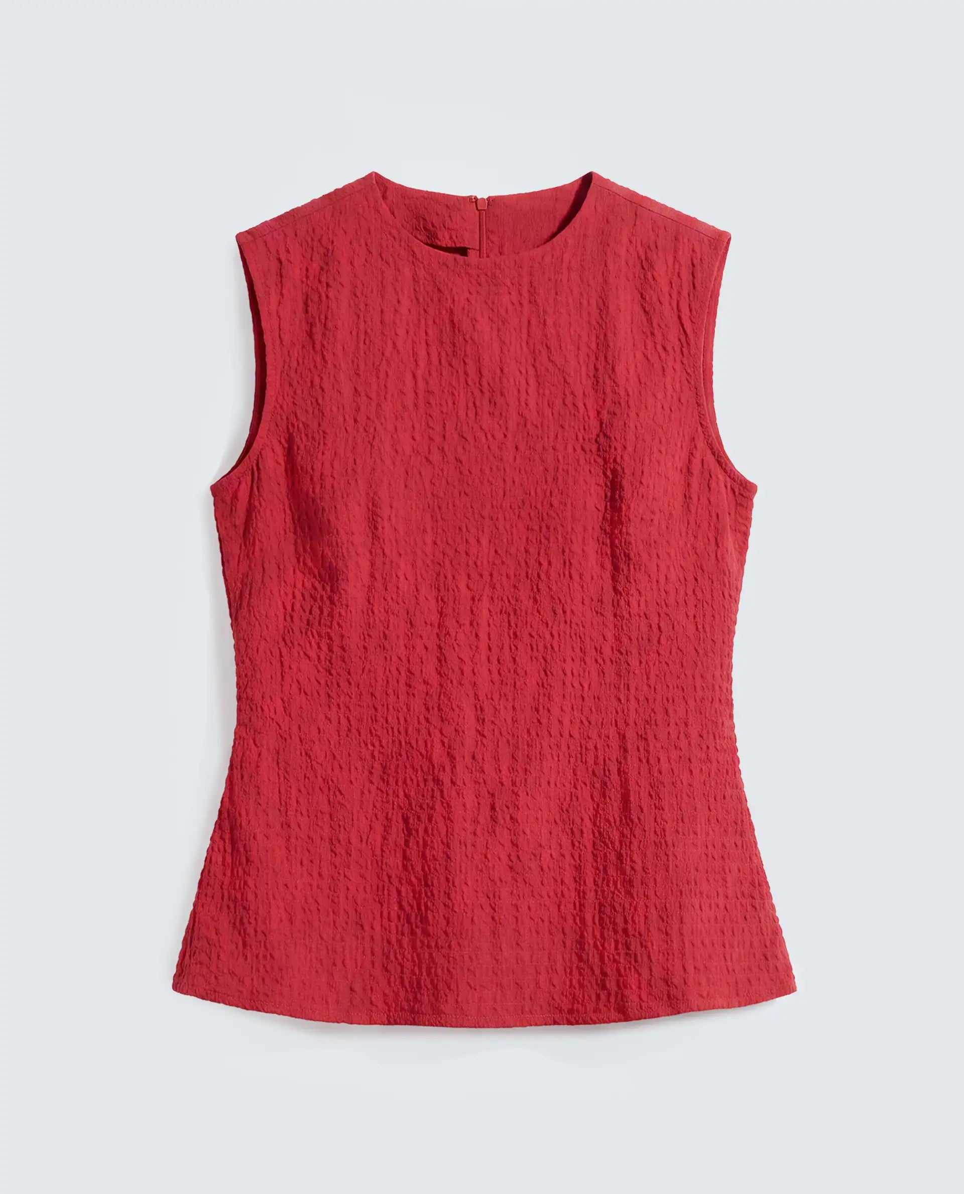 Rareism Women's Arrix Red Polyester Sleeveless Regular Fit Plain Top