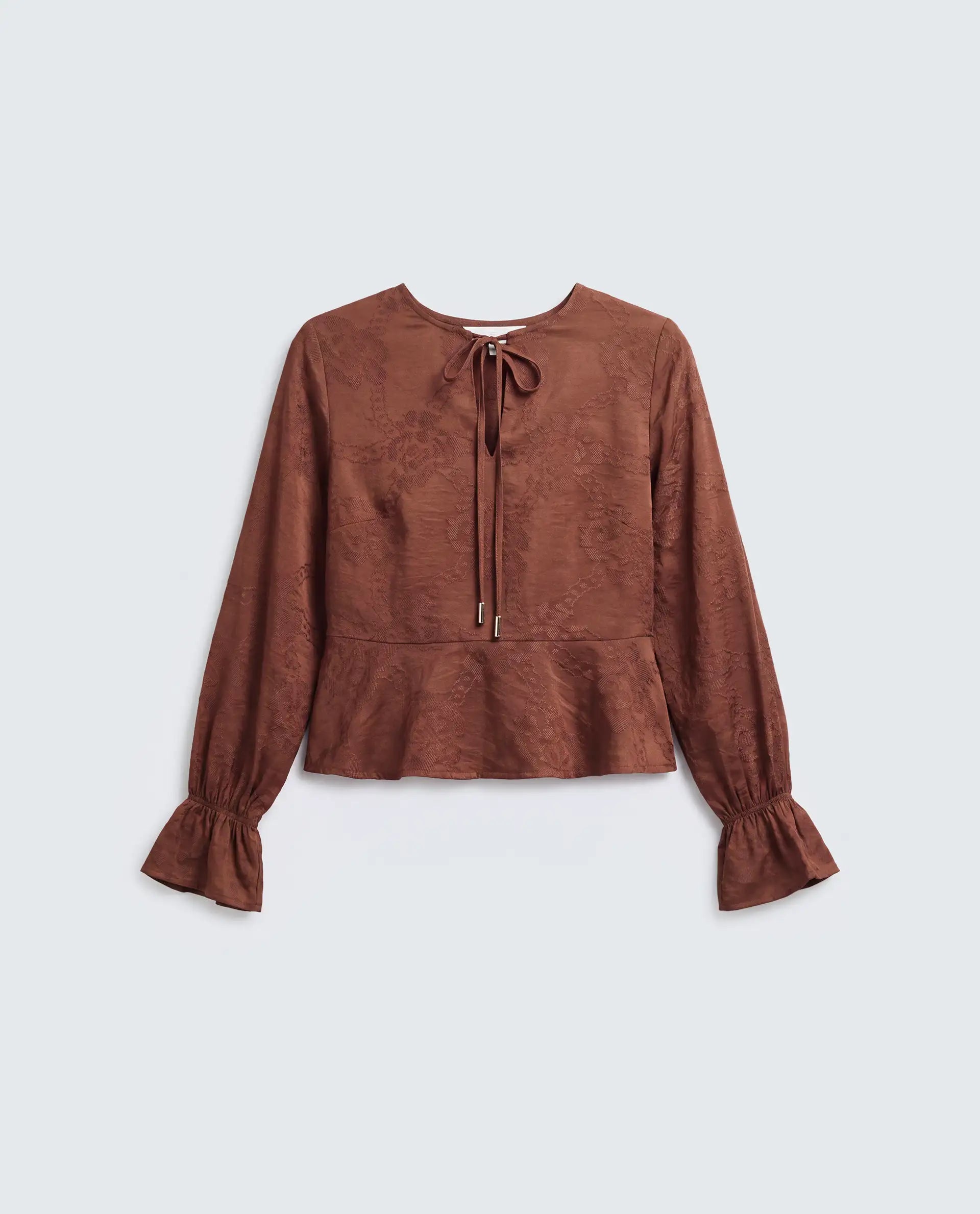 Rareism Women's Daro Rust Viscose Blend Tie-Up Regular Plain Top