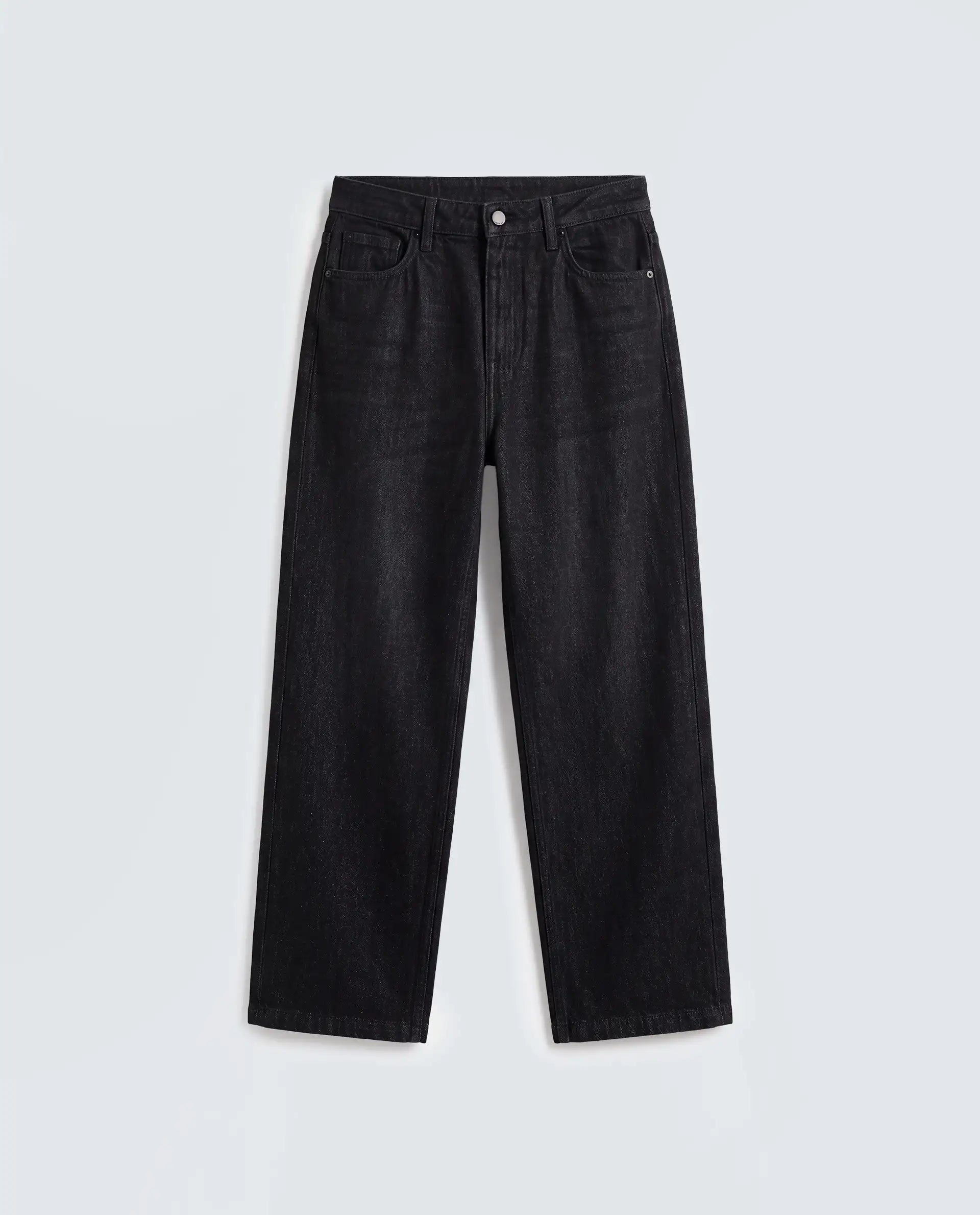 Rareism Women's Dency Black Cotton Straight Plain Jeans
