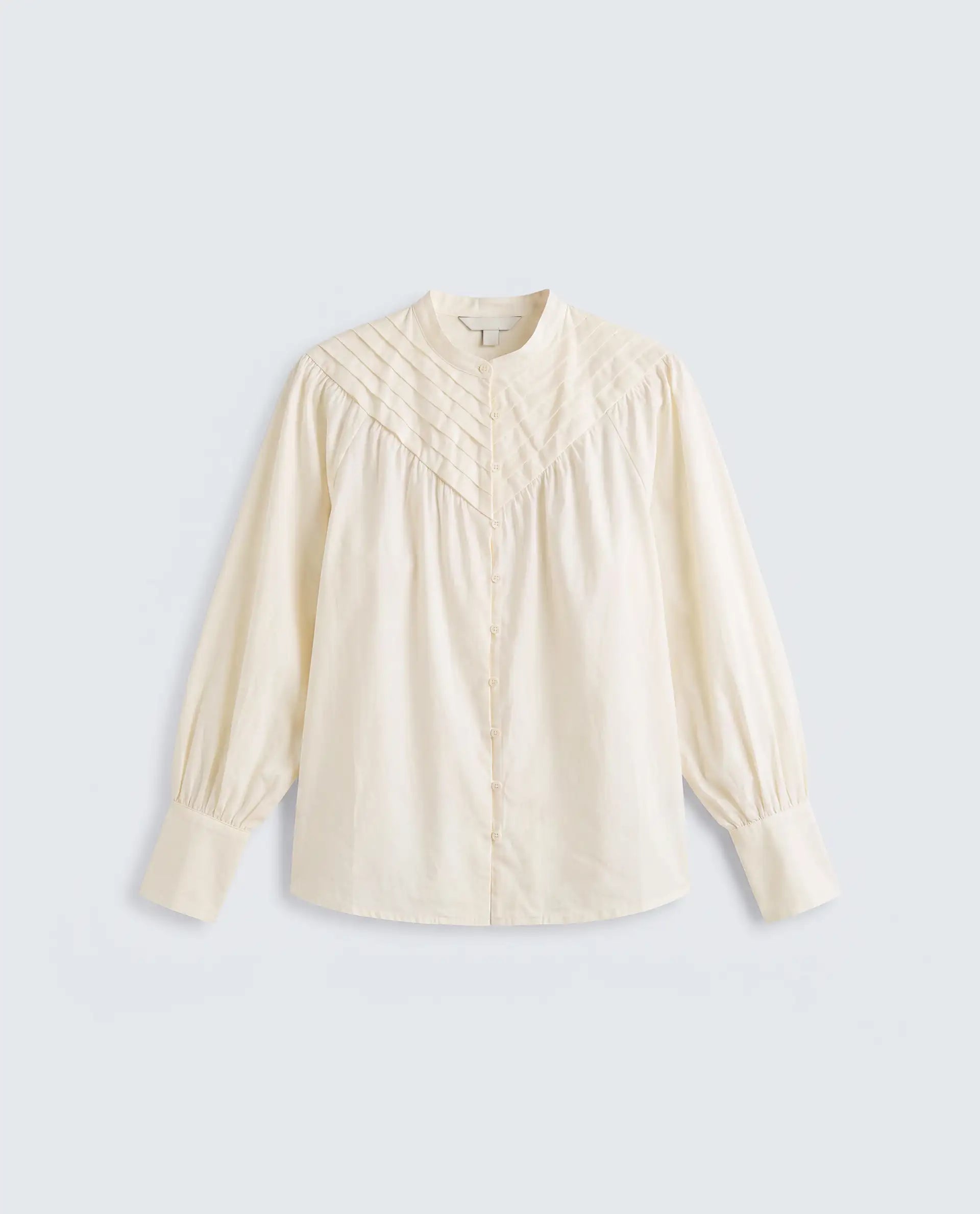 Rareism Women's Hilm Primary Beige Cotton Full Sleeve Crew Neck Regular Fit Top