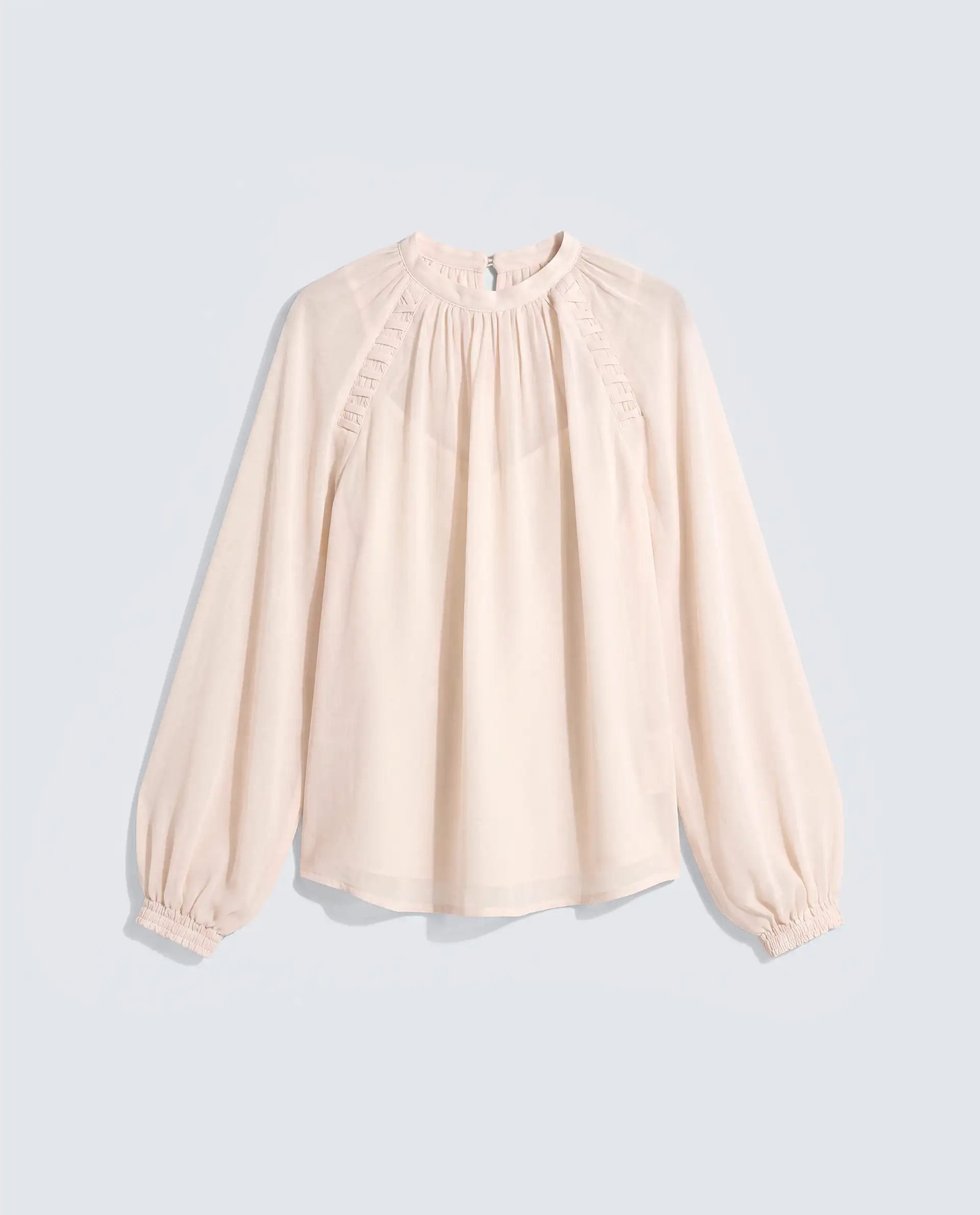 Rareism Women's Holto Beige Viscose Blend High Neck Relaxed Plain Top