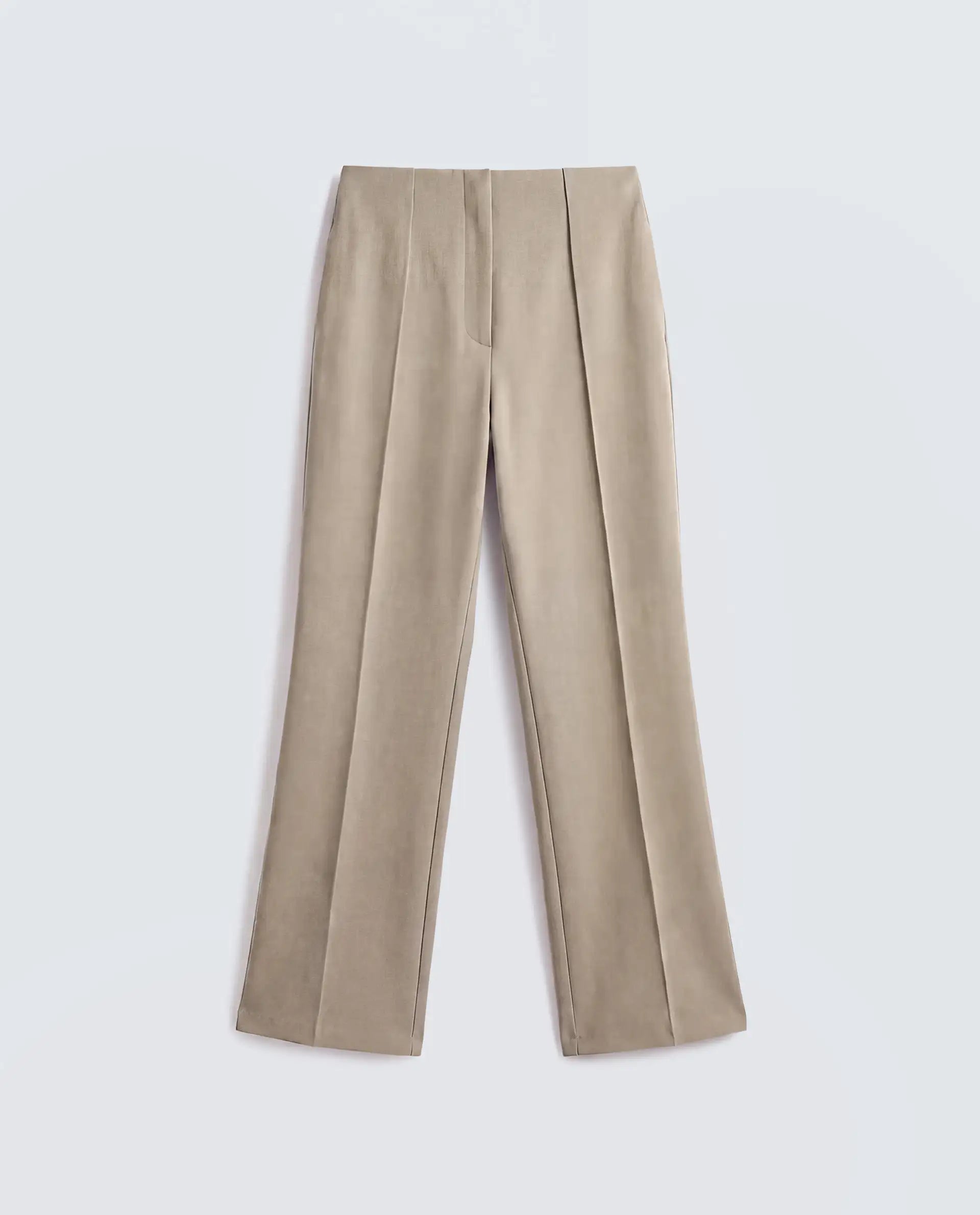 Rareism Women's Jancura-S26 Beige Viscose Blend Relaxed Fit Plain Trouser