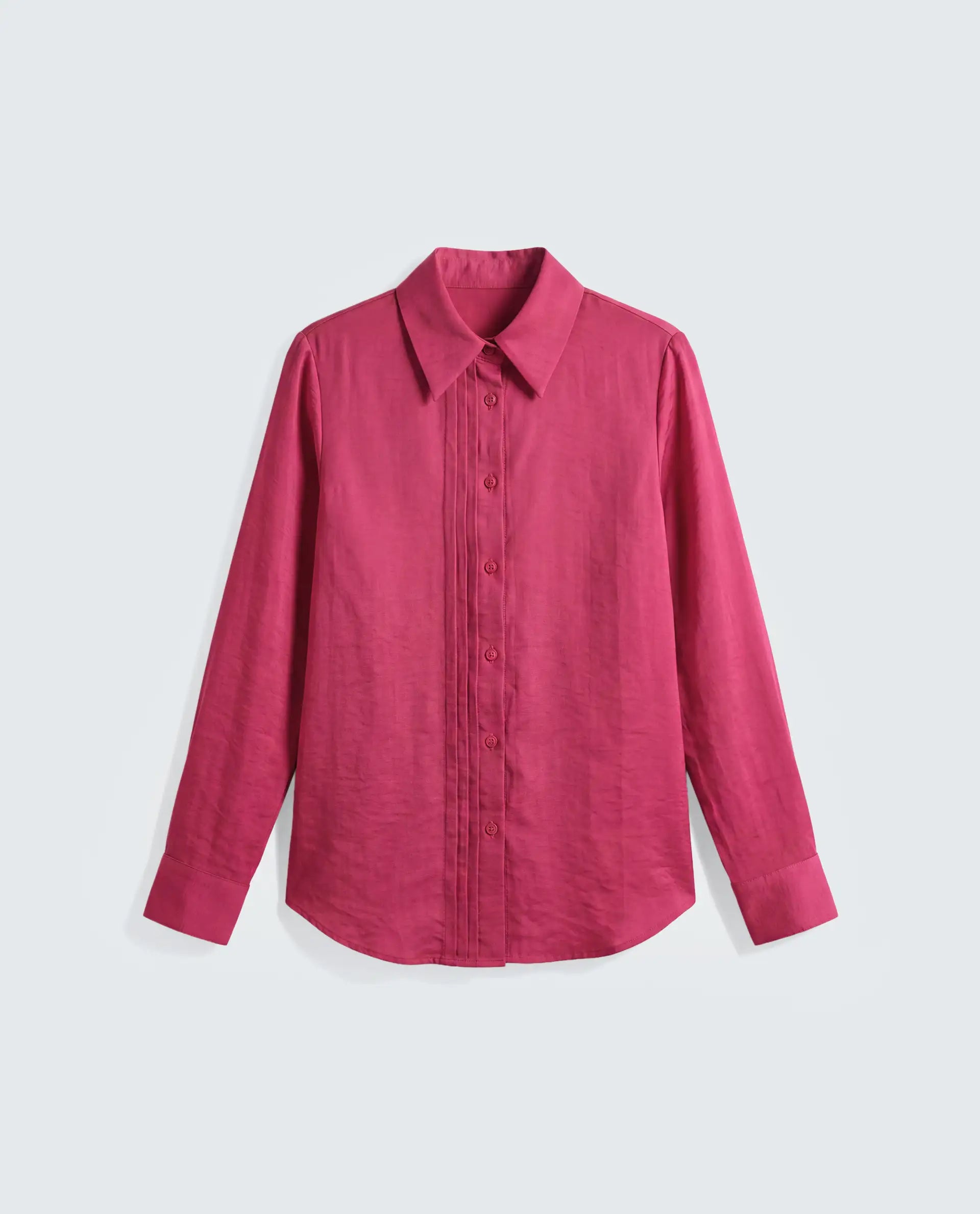 Rareism Women's Mibo Pink Plain Viscose Regular Full Sleeve Shirt