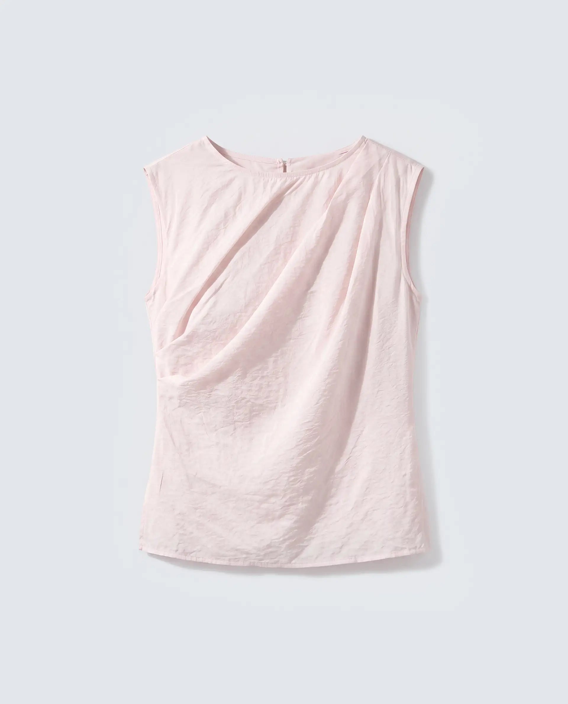 Rareism Women's Mica Light Pink Viscose Sleeveless Crew Neck Regular Top