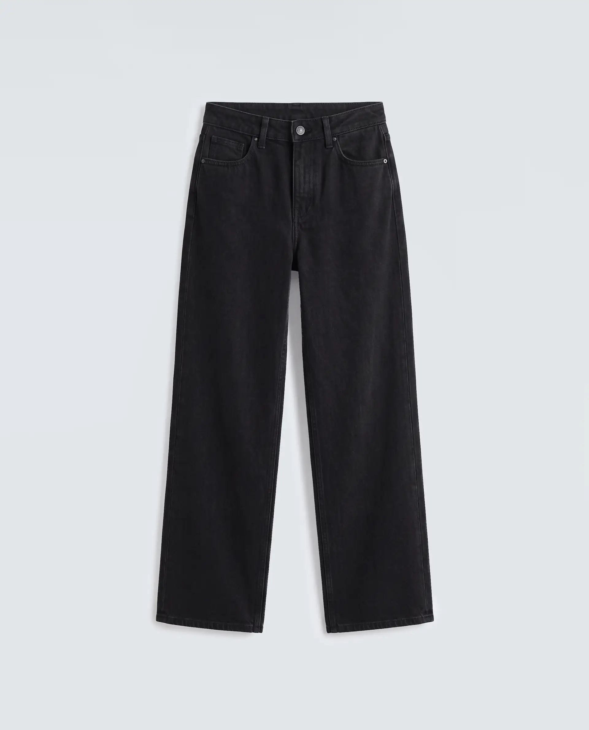 Rareism Women's Regmish Black Cotton Regular Fit Plain Jeans