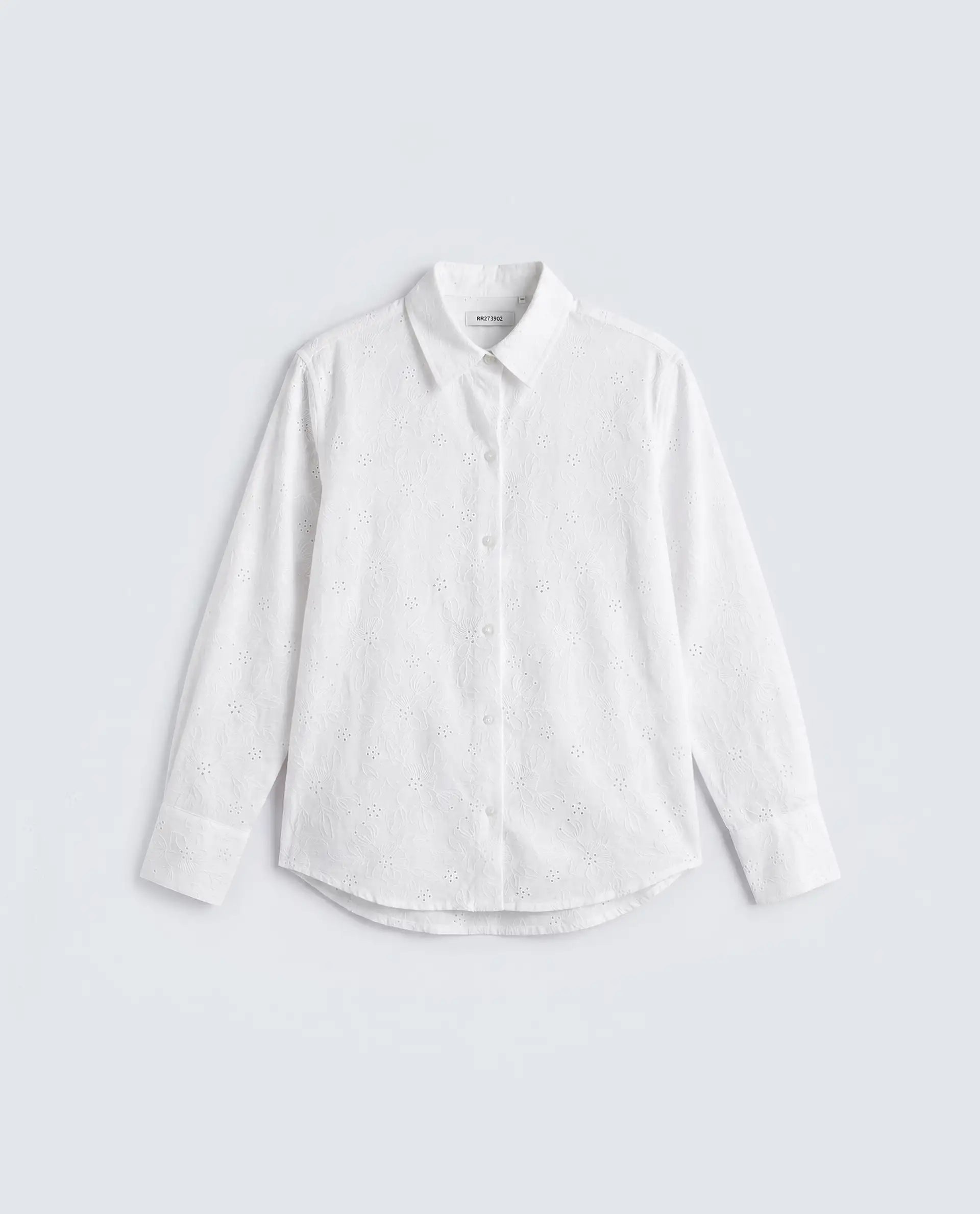 Rareism Women's Ruco Primary White Cotton Full Sleeve Spread Collar Relaxed Fit Shirt